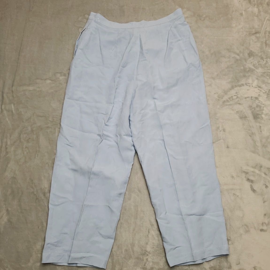 Liz Claiborne Villager Linen Blend Pants Women 16 Blue Pleated Front Classic Summer Comfort Cropped Pockets Zip Linen Rayon Solid Casual Girls Womens Size 38" / US 16 / IT 52 - 5 Thumbnail