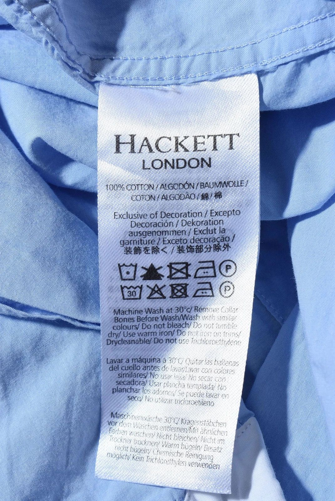 Hackett Hackett London Slim Fit Knit Collar Long Sleeve Cotton Shirt Size US L / EU 52-54 / 3 - 3 Thumbnail