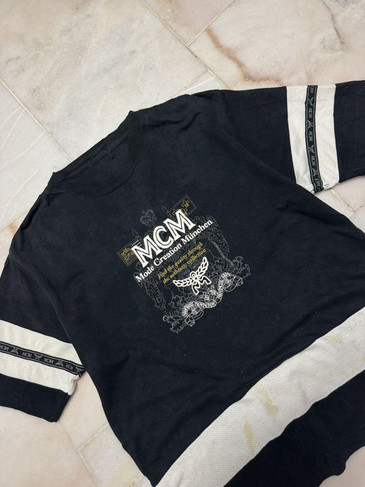 MCM THRASHED VINTAGE 90's MCM BLACK WHITE DIRTY FADED Size US L / EU 52-54 / 3 - 10 Thumbnail