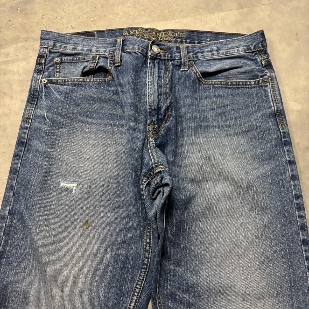 Japanese Brand × Vintage Crazy Vintage Y2K/2000s Grunge Faded Dark Wash Denim Jeans! Size US 34 / EU 50 - 5 Thumbnail