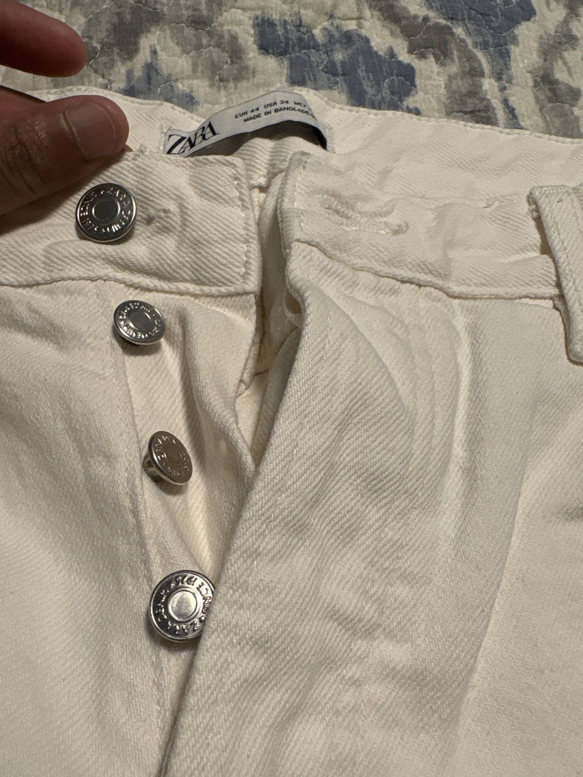 Zara Cream Relaxed Fit Denim Zara Size US 34 / EU 50 - 3 Thumbnail
