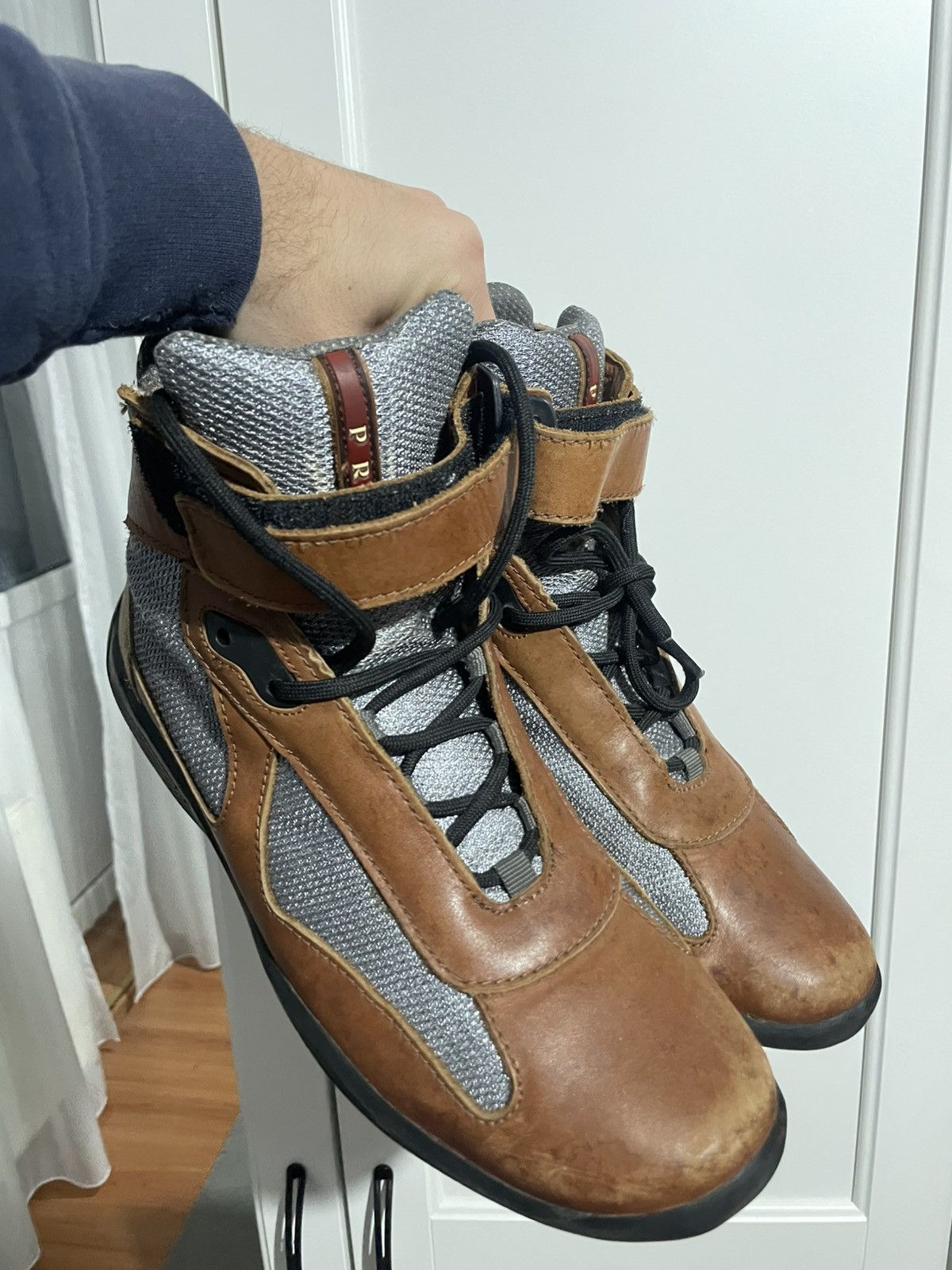 Prada OG Prada 'America's Cup' High Top Sneakers Size US 11 / EU 44 - 1 Thumbnail