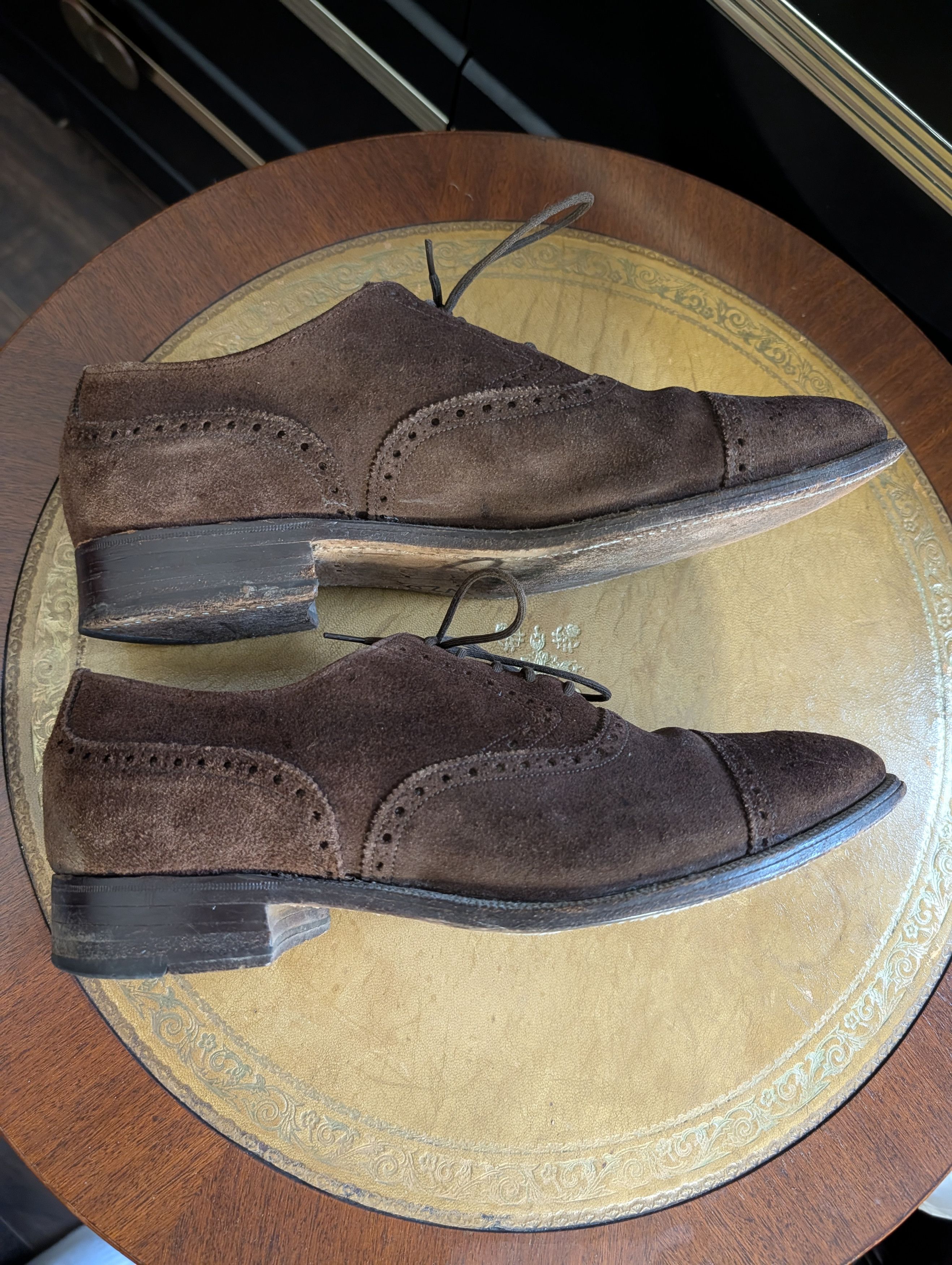 Knightsbridge ALAN MCAFEE Brown suede leather brogues England 8.5 Size US 8.5 / EU 41-42 - 13 Thumbnail