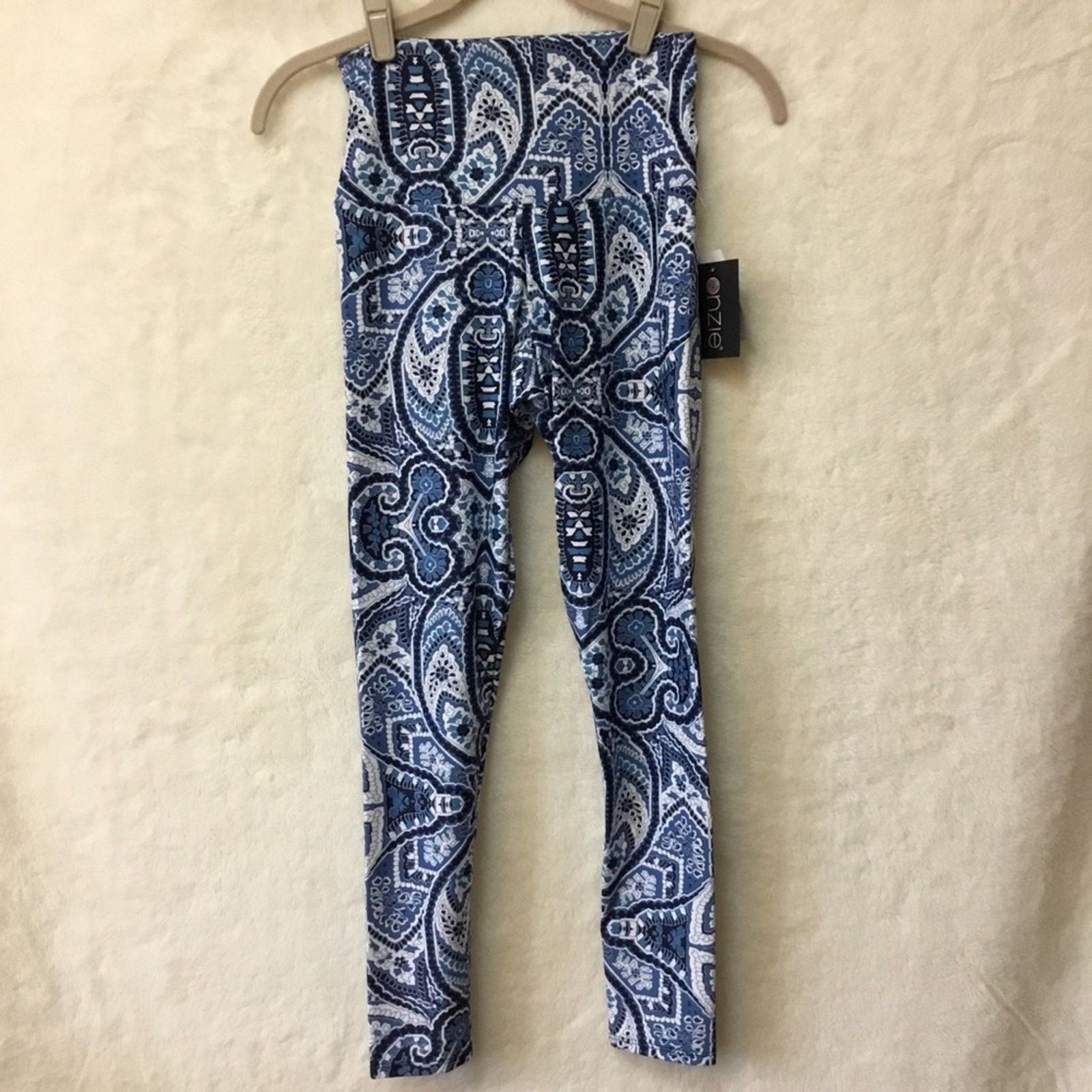 Other ONZIE Blue Pattern High Waist Basic Midi Leggings Size 24" / US 00 / IT 34 - 10 Thumbnail