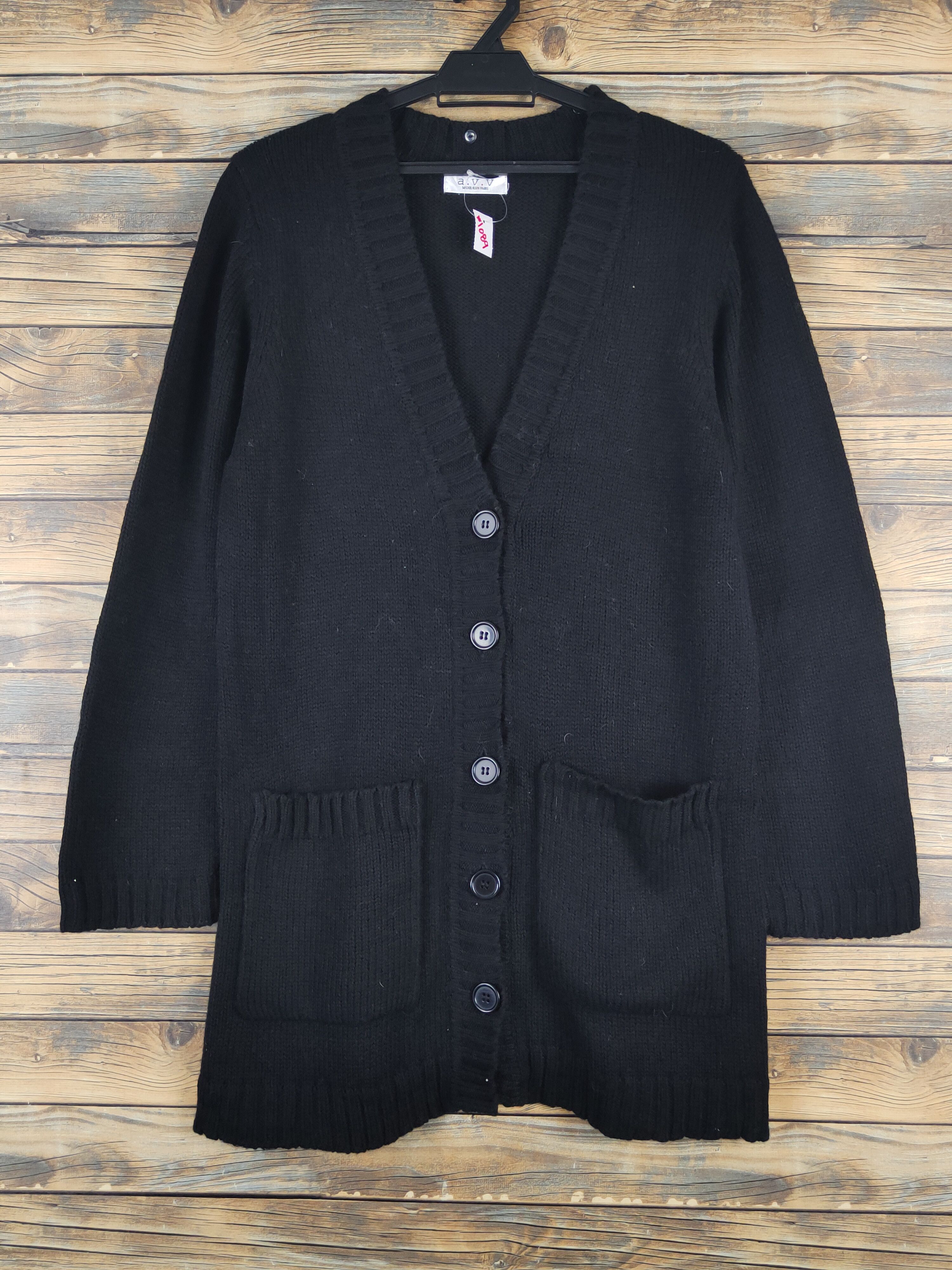 Homespun Knitwear × Japanese Brand × Michel Klein A.v.v Michel Klein Black Knitwear Cardigan #W1089 Size M / US 6-8 / IT 42-44 - 1 Thumbnail