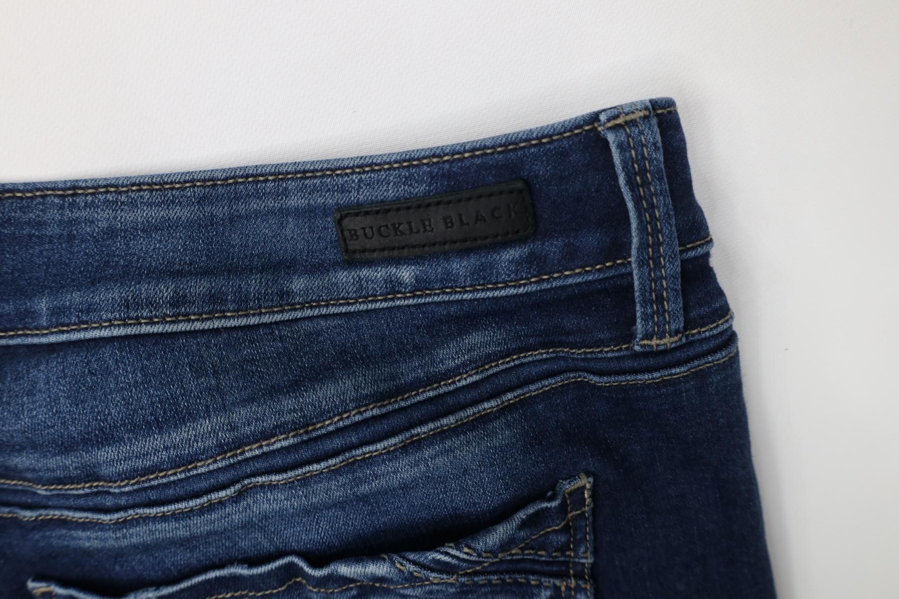 Vintage Buckle Black Fit No 93 Stretch Straight Leg Denim Jeans Size US 36 / EU 52 - 13 Thumbnail