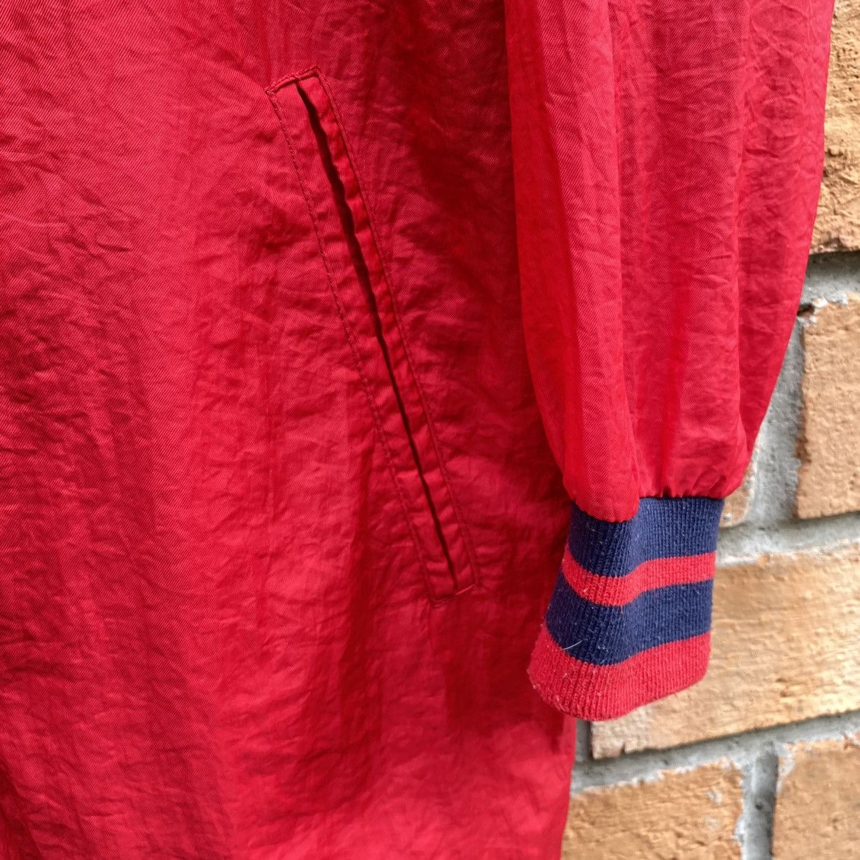 DKNY DKNY Red Button-Up Coach Jacket with Crest Size US S / EU 44-46 / 1 - 6 Thumbnail
