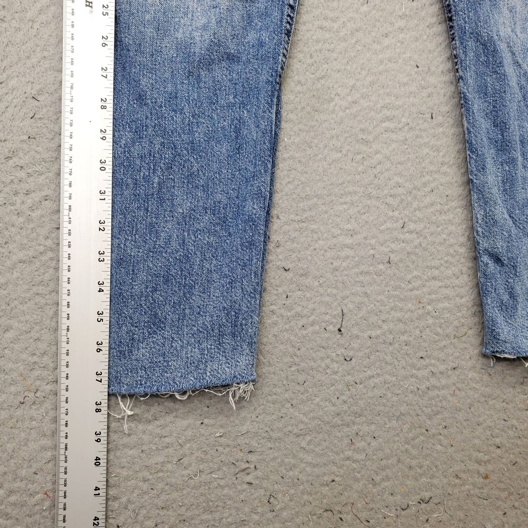 Vintage Aero Womens Jeans 4 Blue Denim High-Rise Skinny Leg Distressed Raw Hem Narrow Fit Jeans Size 27" / US 4 / IT 40 - 3 Thumbnail