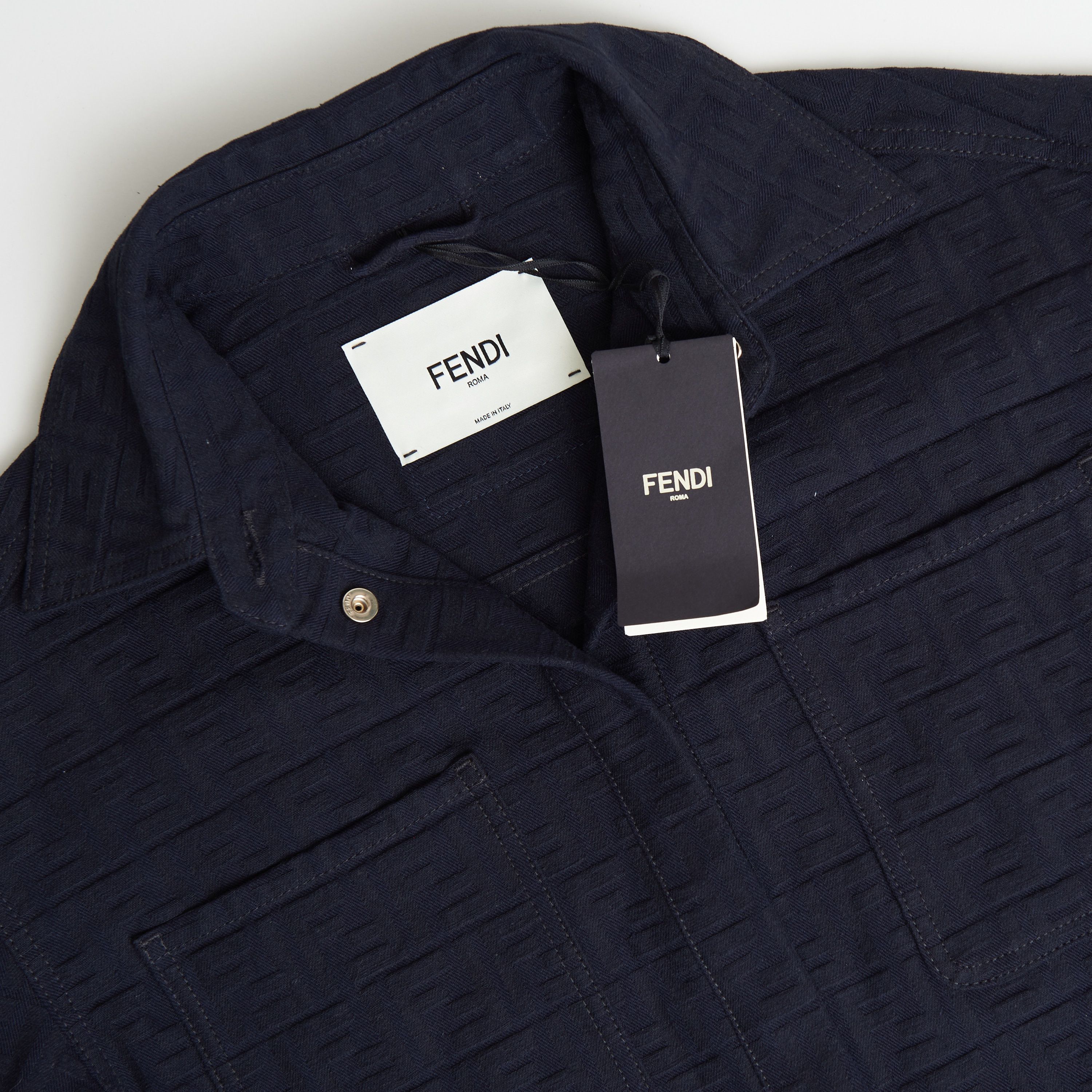 Fendi Go-To Jacket In Blue Jacquard Denim Size L / US 10 / IT 46 - 11 Thumbnail