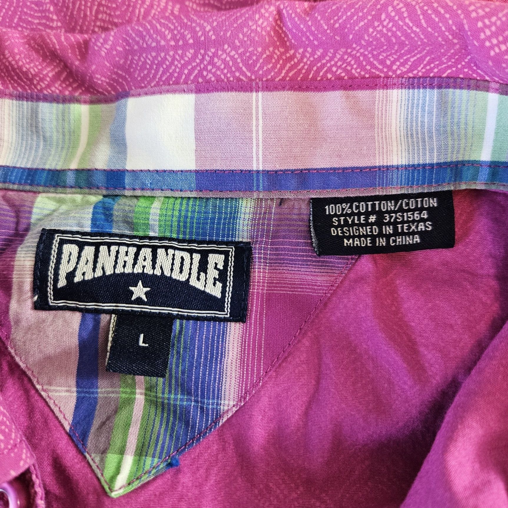 Vintage VINTAGE Panhandle Mens Pearl Snap Shirt Sz Large Pink Short Sleeve Cotton Size US L / EU 52-54 / 3 - 4 Thumbnail