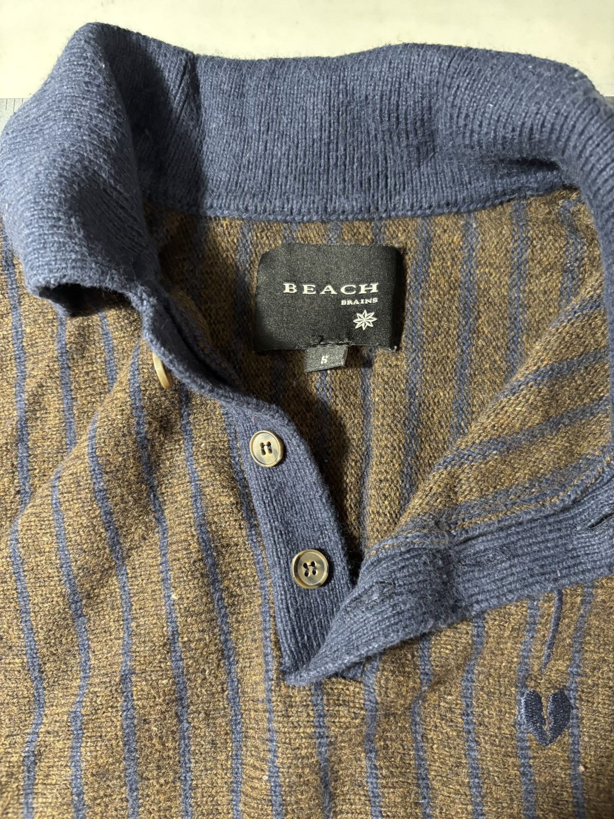 Other Beach Brains striped wool blend polo Size US S / EU 44-46 / 1 - 3 Thumbnail