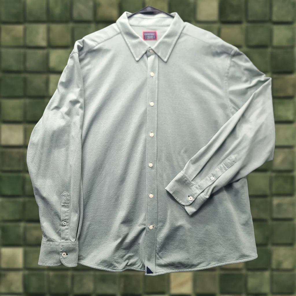 UNTUCKit UNTUCKit Shirt Mens 3XL Regular Fit Long Sleeve Button-Up Collared Green Cotton Solid Vintage Style Classic Mens Shirts Size US XXL / EU 58 / 5 - 1 Thumbnail