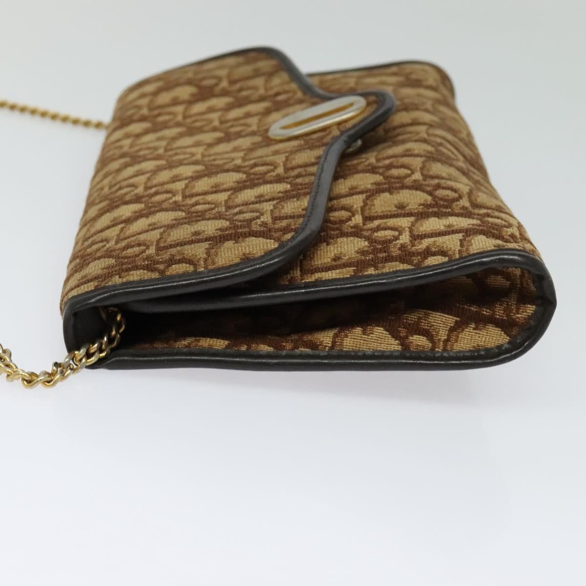 Dior DIOR Trotter Canvas Chain Shoulder Bag Brown Gold Size ONE SIZE - 4 Thumbnail