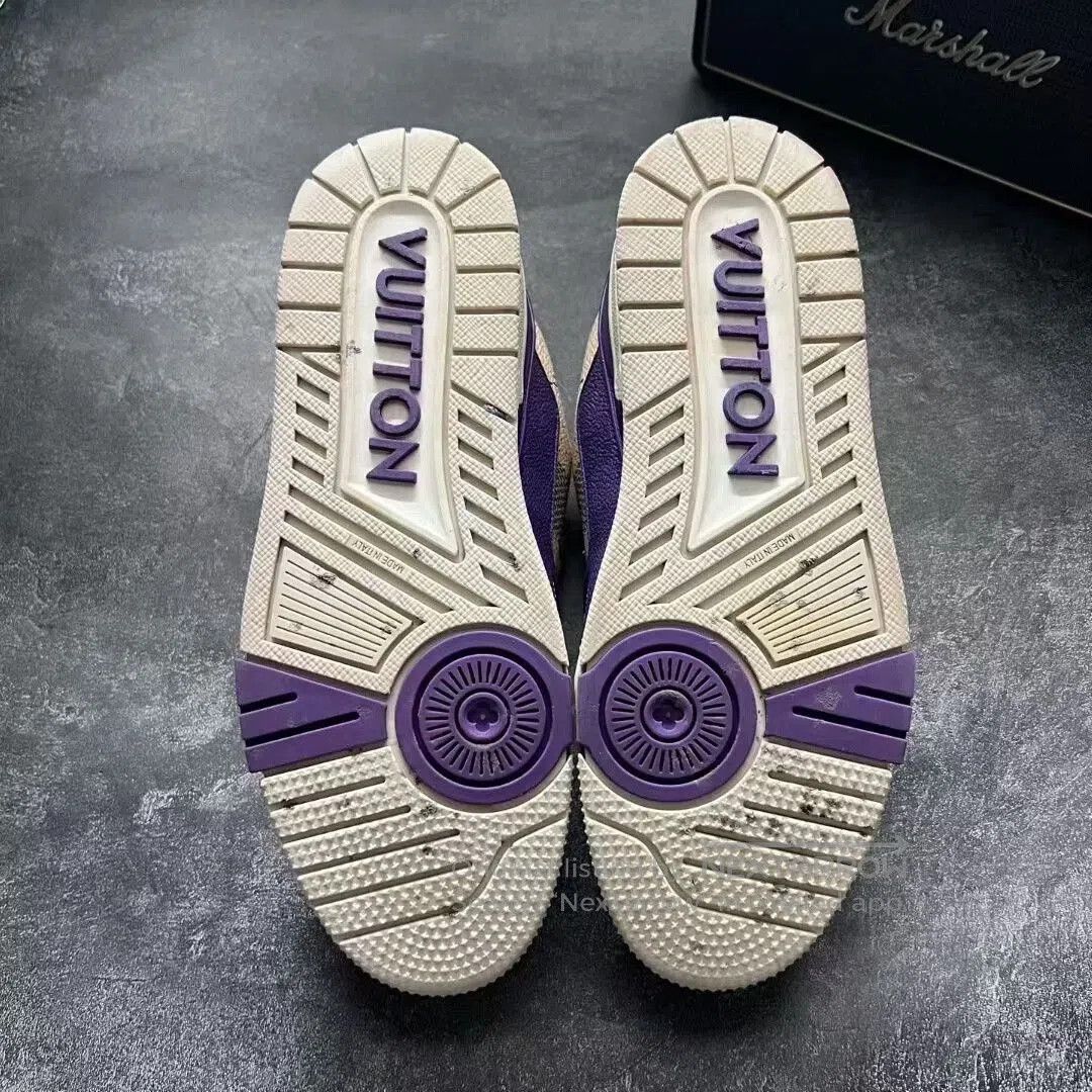 Louis Vuitton louis vuitton lv trainer purple checkered sneakers. Size US 7.5 / EU 40-41 - 7 Thumbnail