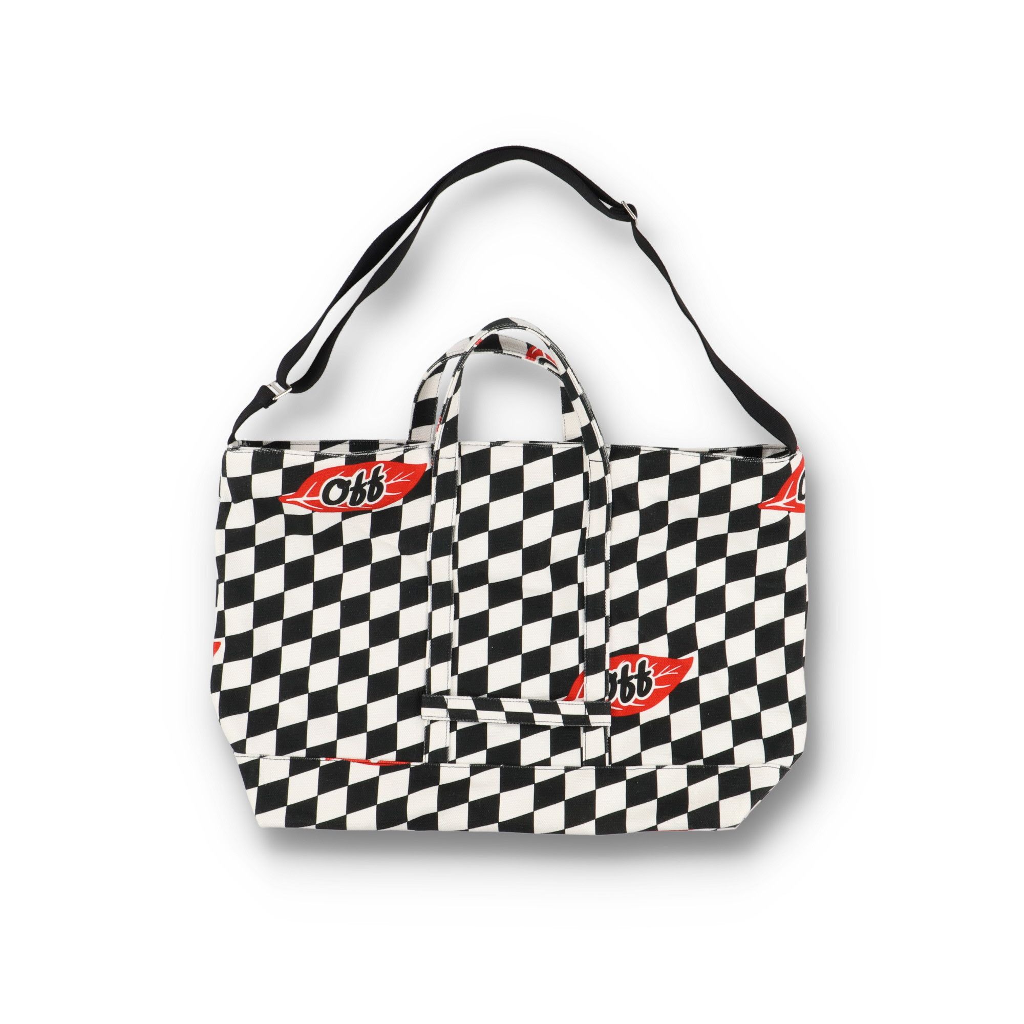Off-White Black And White Checkered Leaf Logo Shopper Bag Size ONE SIZE - 2 Thumbnail