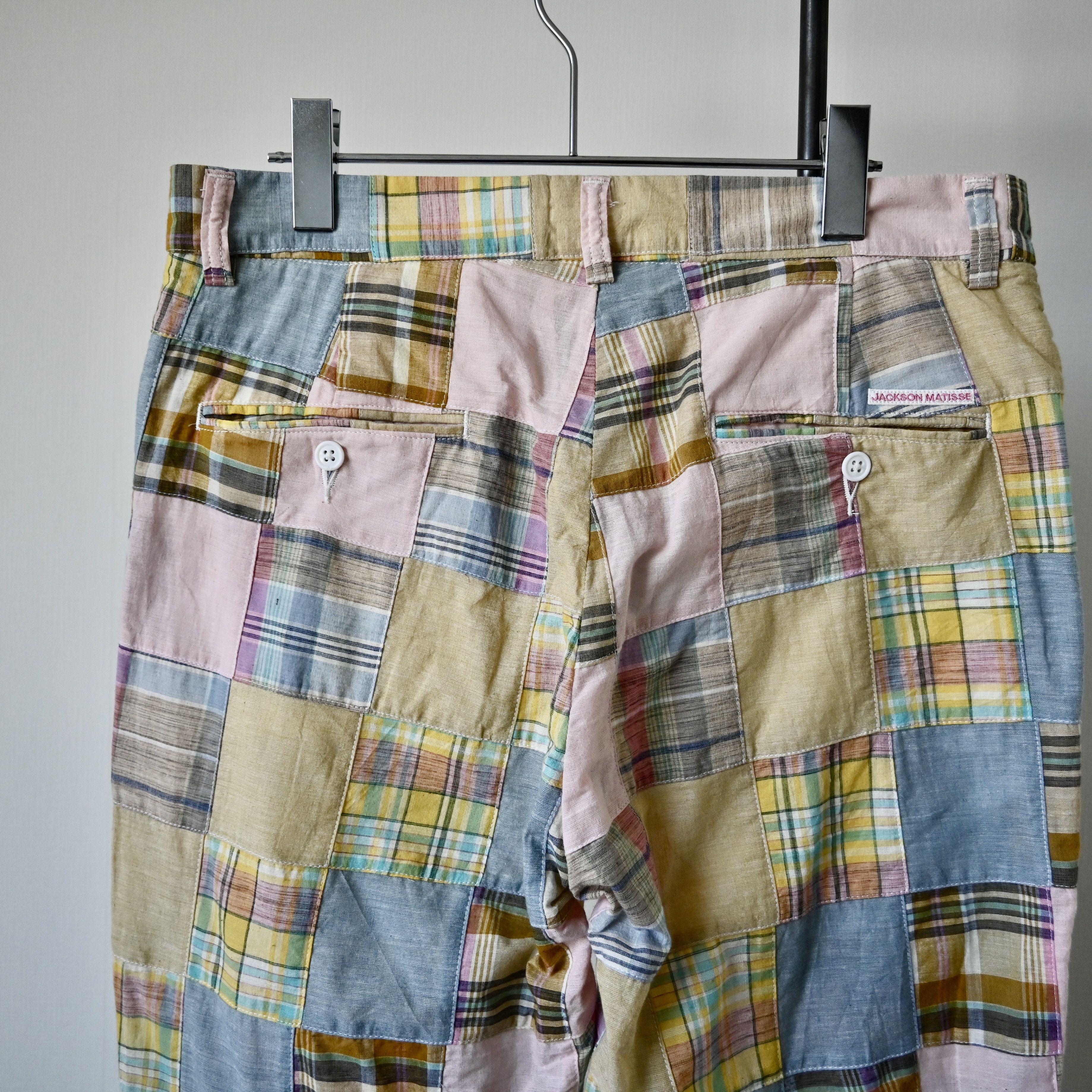 Japanese Brand UNUSED, Jackson Matisse India madras patchwork trousers Size US 33 - 3 Thumbnail