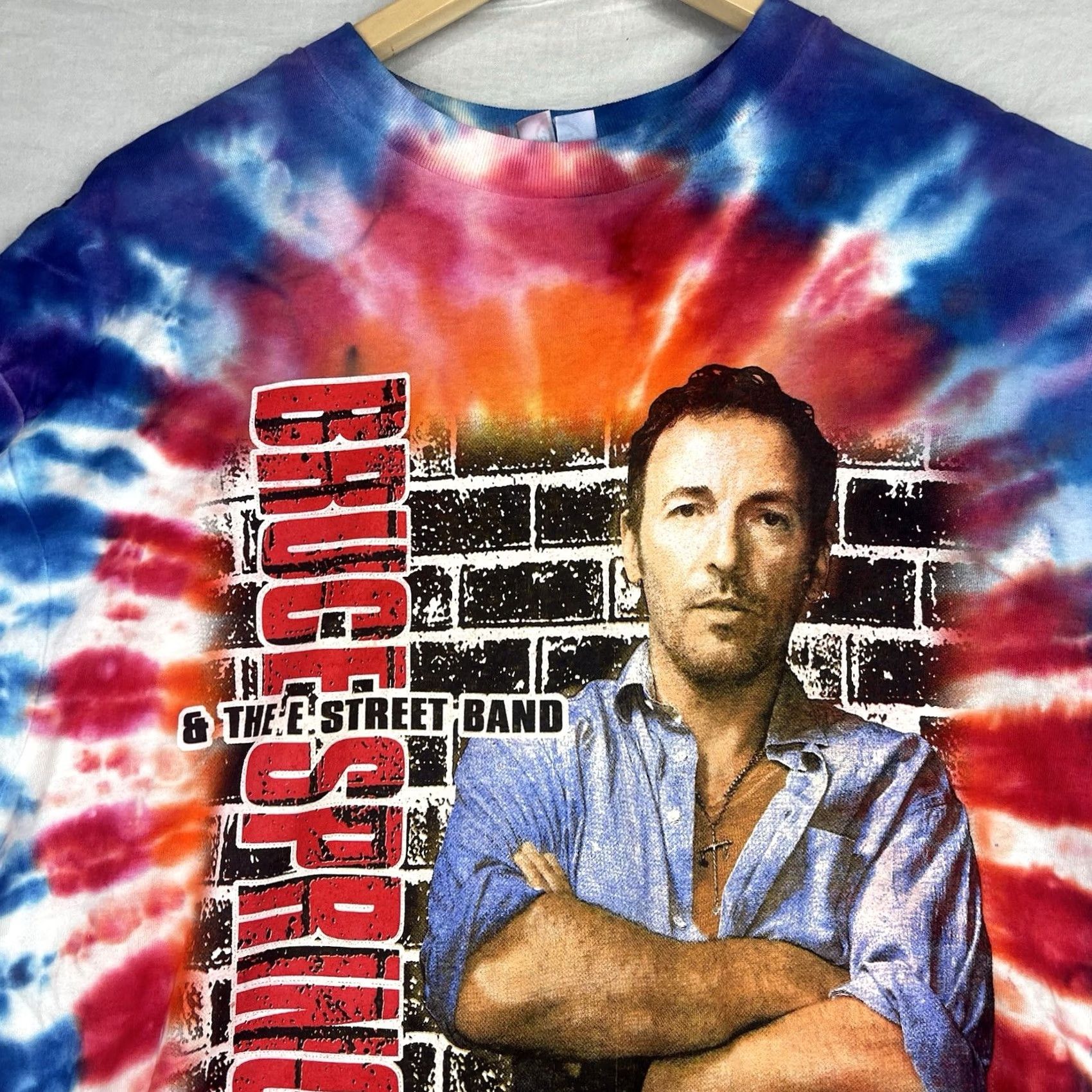 Delta VINTAGE Bruce Springsteen Shirt Mens XL Rock Band Tour Tie Dye Y2K Blue Cotton Graphic Print T-Shirt MS XL Men Band Music 2000s Theme Mens Size US XL / EU 56 / 4 - 5 Thumbnail