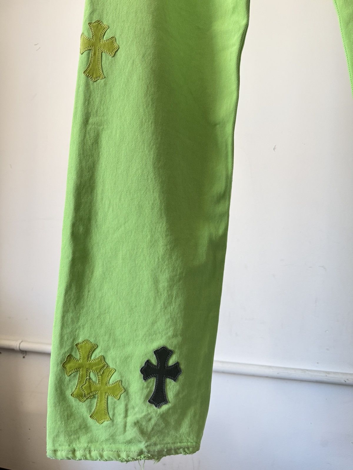 Chrome Hearts Chrome Hearts Lime Green 501 Patch Jeans Size US 33 - 5 Thumbnail