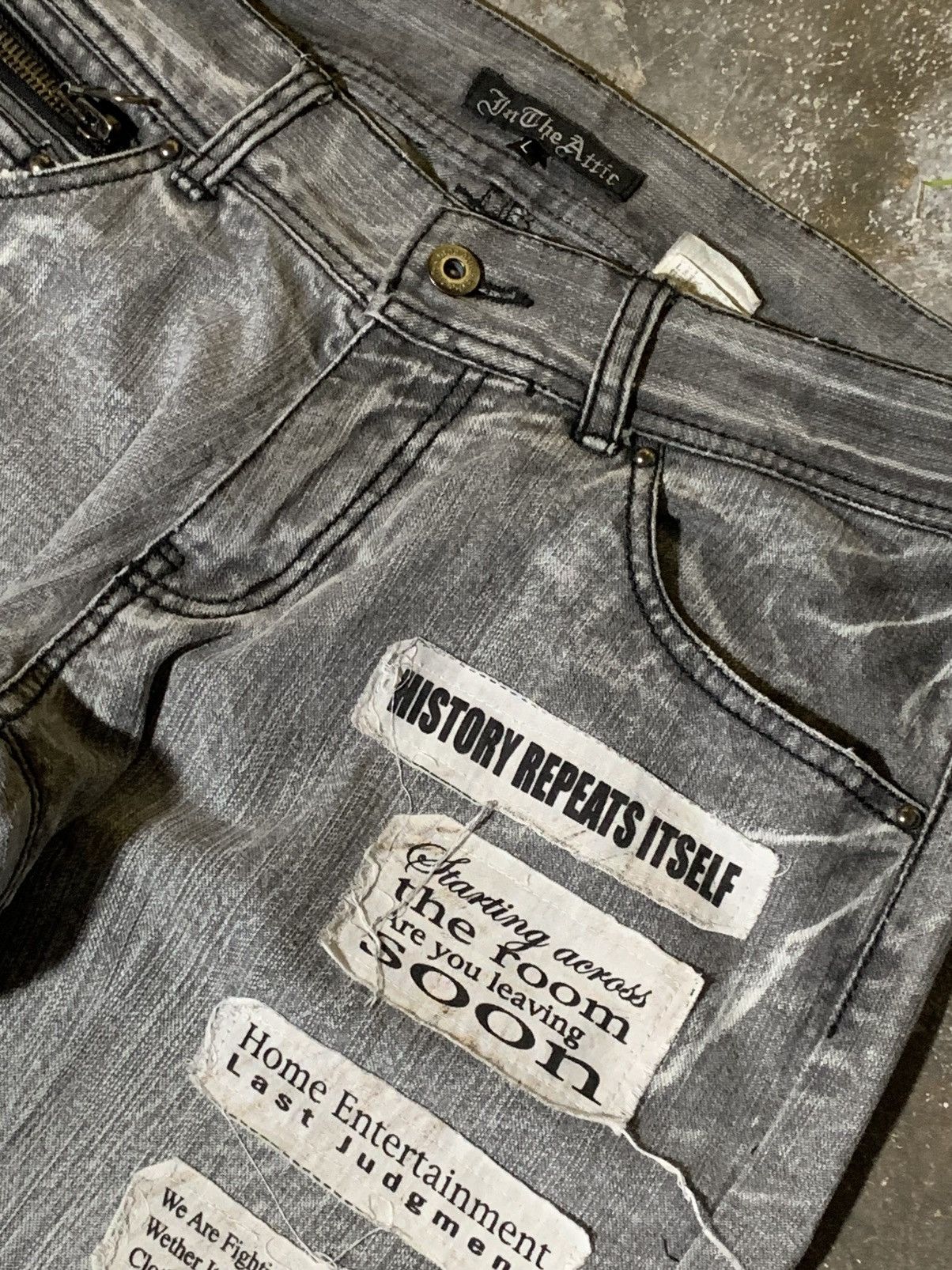 In The Attic Rare In The Attic Patchwork Denim Jeans Y2K Punk Archive Size US 33 - 3 Thumbnail