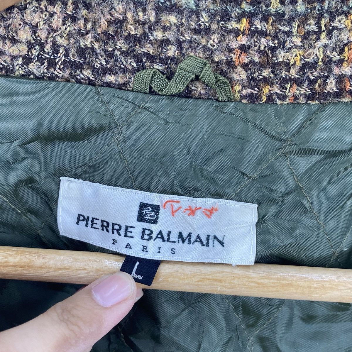 Pierre Balmain Vintage PIERRE BALMAIN Paris Plaid Coat Jacket Shawl Collar Size L / US 10 / IT 46 - 9 Thumbnail