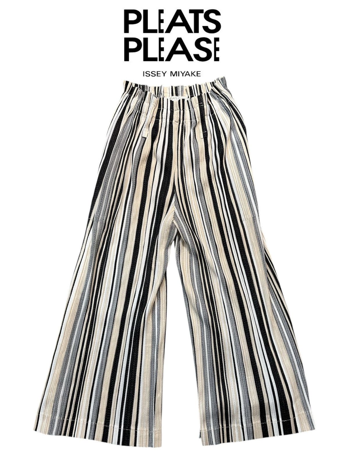 Homme Plisse Issey Miyake Pleats Please Issey Miyake Vertical Stripe Pant Size US 34 / EU 50 - 1 Thumbnail