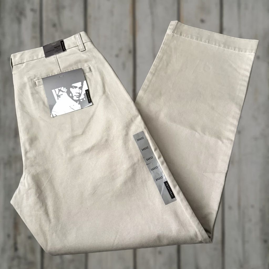 Essentials Structure Essential Twill Pants Mens Size 34x32 Khaki Flat Front Straight NEW Size US 34 / EU 50 - 1 Thumbnail