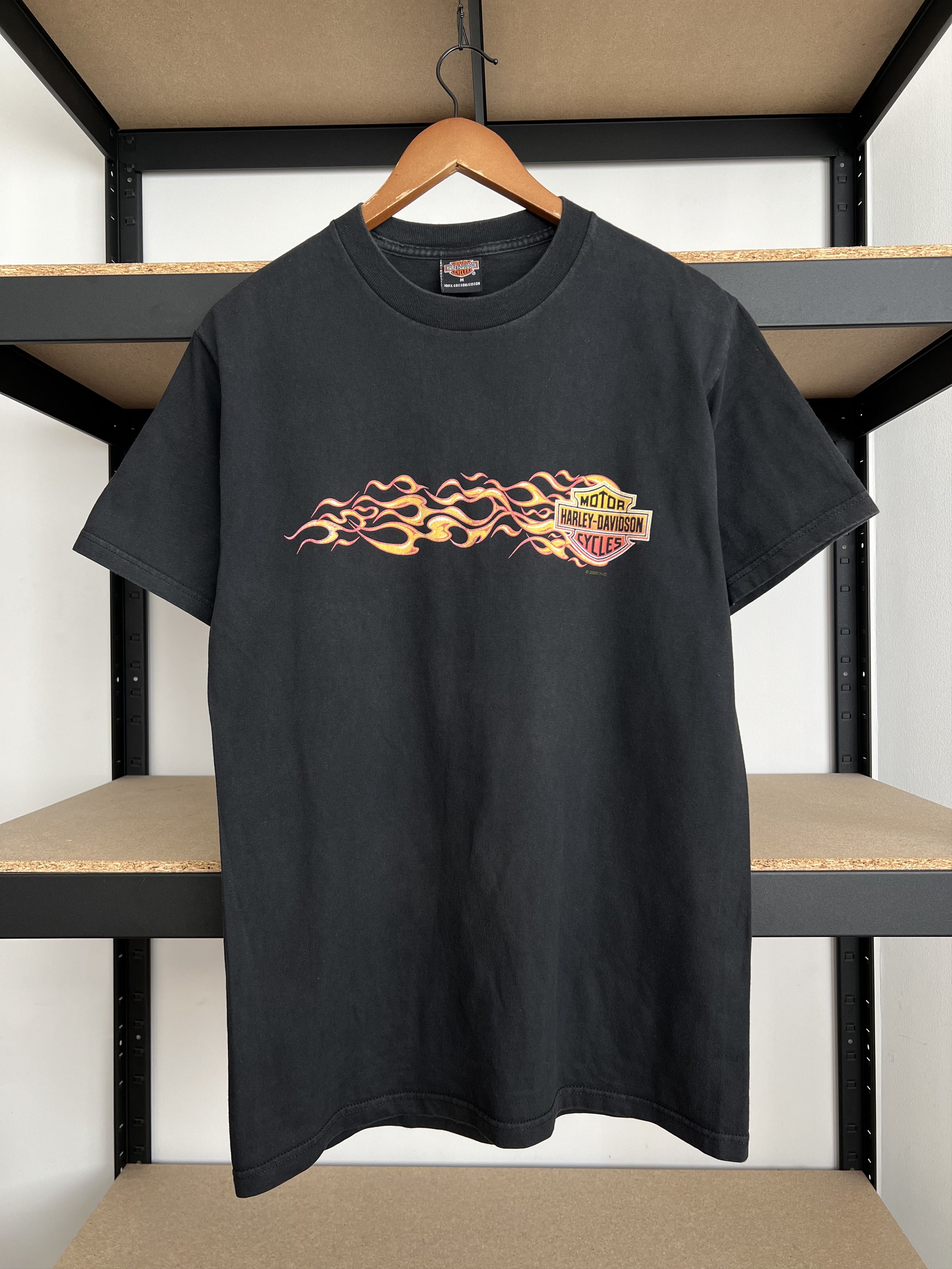 Harley Davidson Vintage 2000 Harley Davidson Flame Fire Y2k Black T-shirt Size US M / EU 48-50 / 2 - 1 Thumbnail