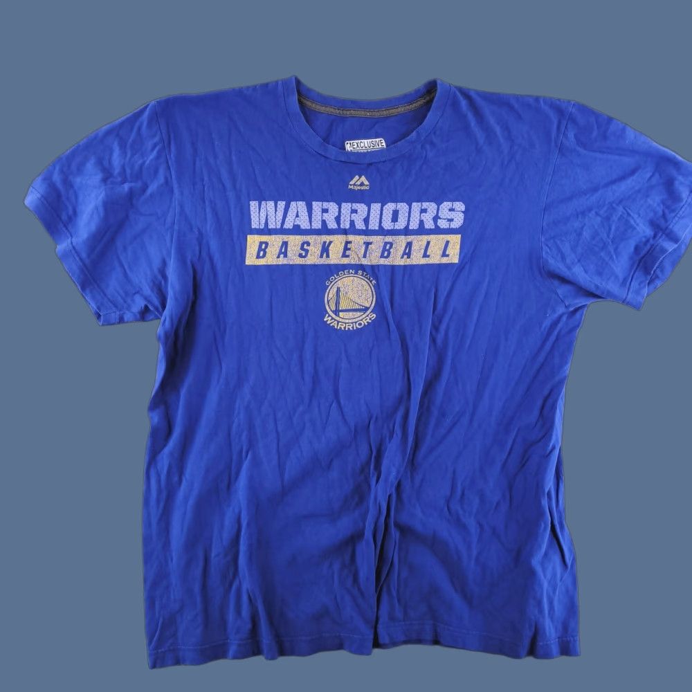 Vintage Majestic Shirt Mens XL Blue Golden State Warriors Steph Curry Slim fit Size US XL / EU 56 / 4 - 1 Thumbnail