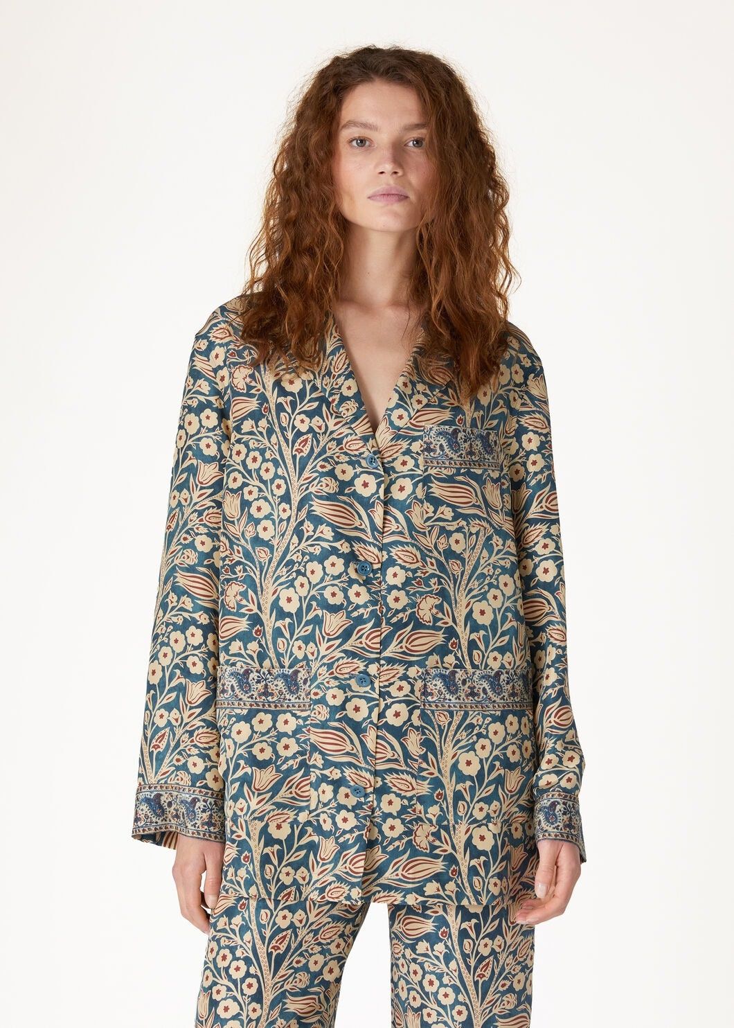 Loro Piana o1srvl11e0725 FAN8162 Jameela Silk Shirt in Multicolor Size S / US 4 / IT 40 - 4 Thumbnail