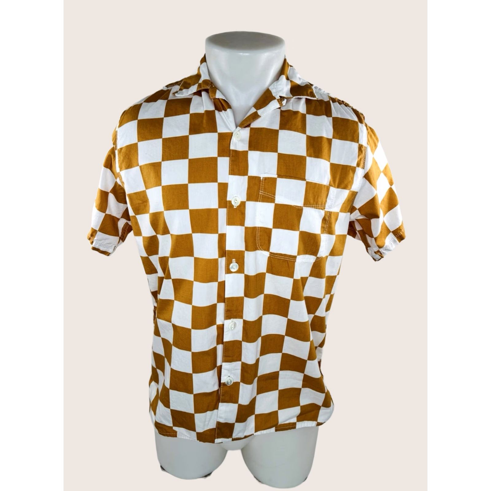 Freenote Cloth FREENOTE CLOTH Plaid Geometric Shirt Mens S White / Pumpkin Size US S / EU 44-46 / 1 - 1 Thumbnail