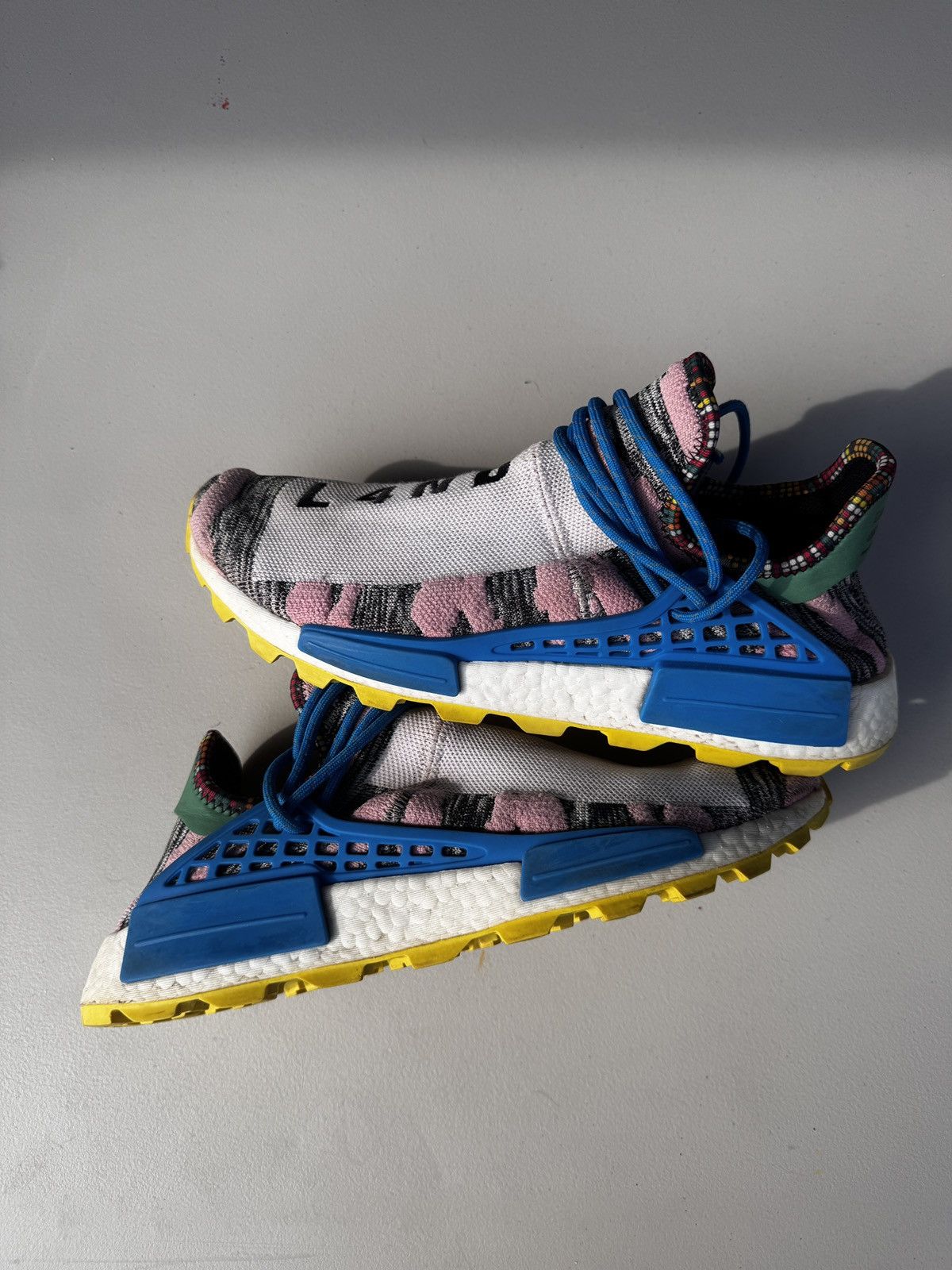 Adidas × Pharrell Pharrell x Adidas NMD Human Race Trail ‘solar pack’ Size US 12 / EU 45 - 2 Thumbnail