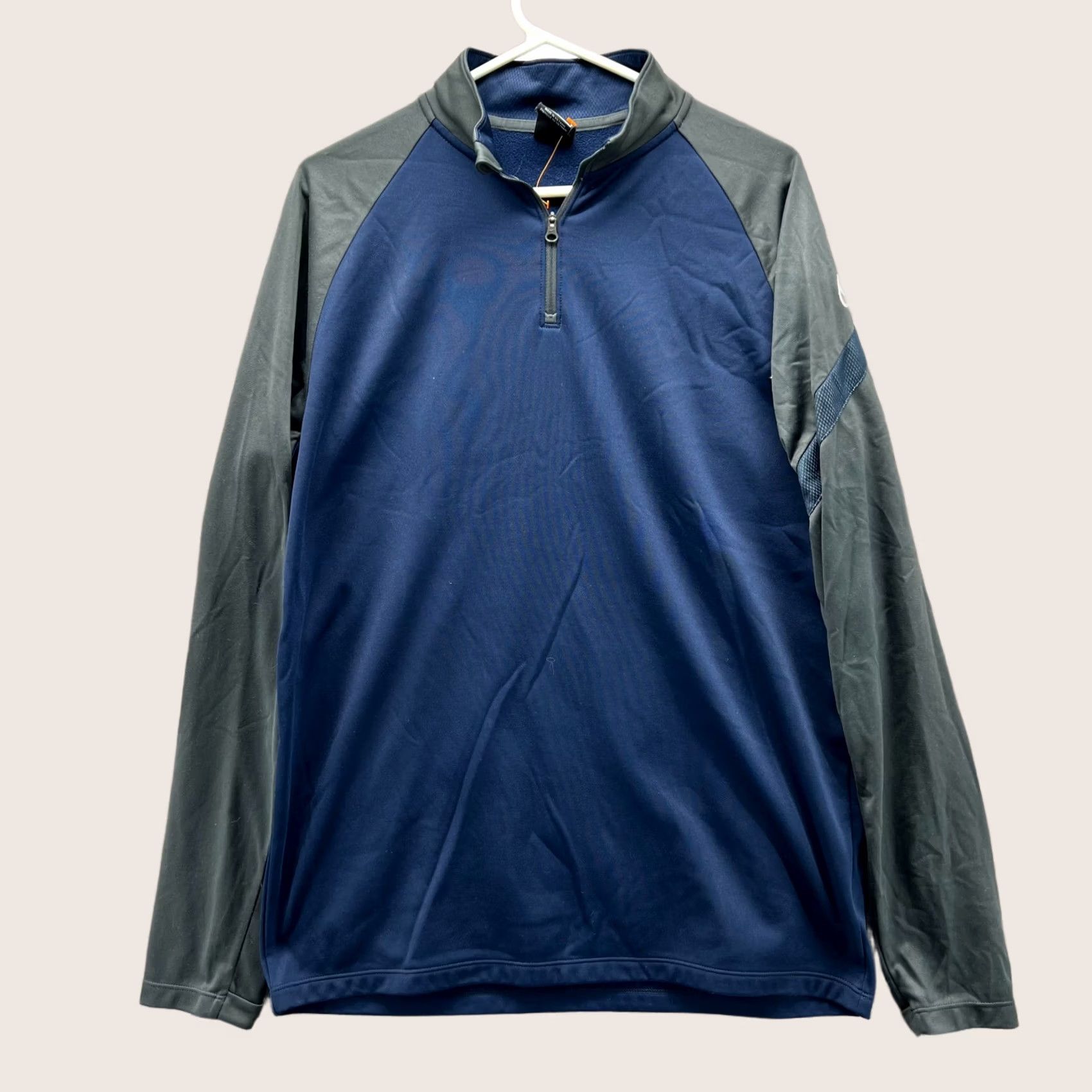 Nike VINTAGE Nike Sweatshirt Mens Large Blue Grey 1/4 Zip Swoosh Knit Academy BV6916-451 Size US L / EU 52-54 / 3 - 1 Thumbnail