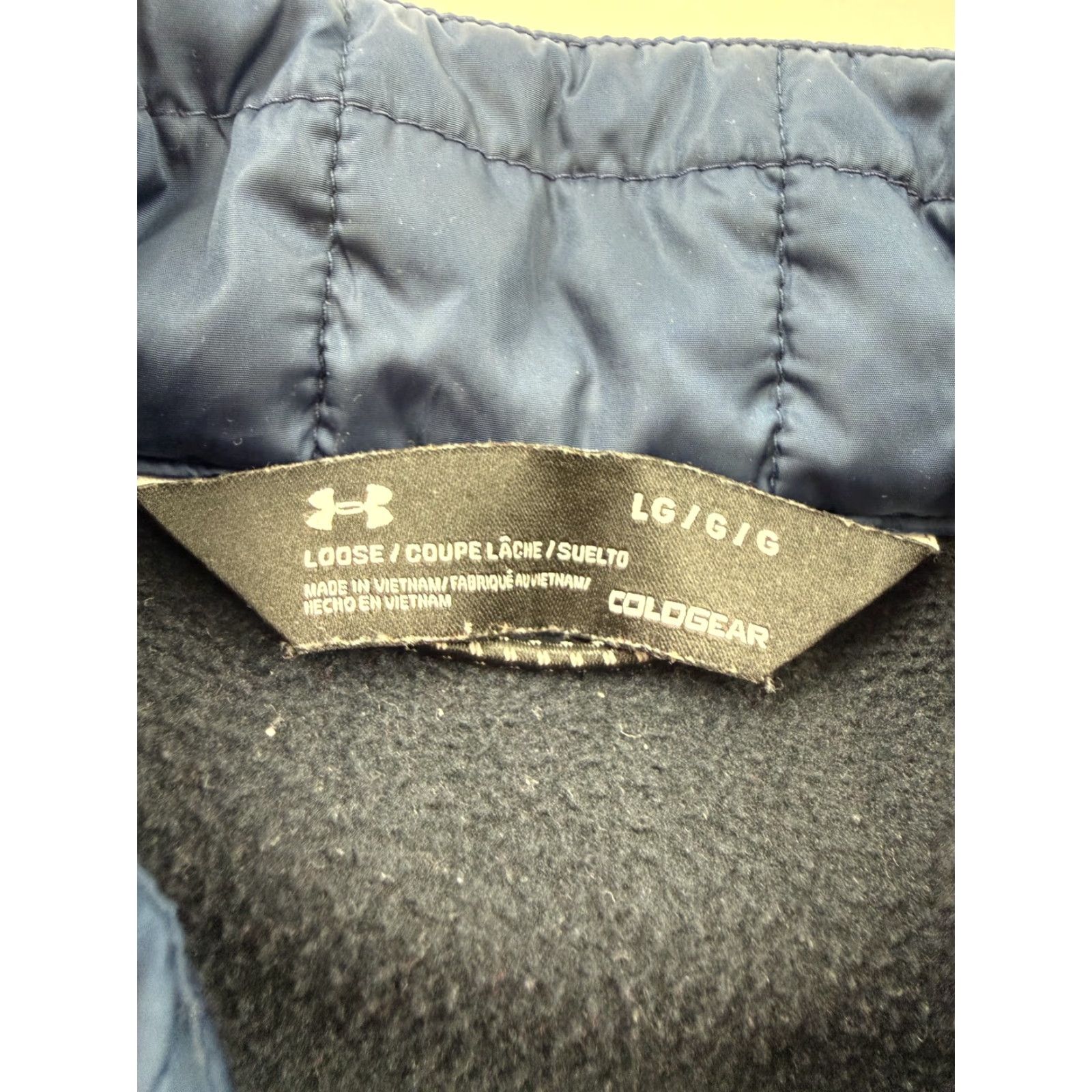Under Armour Under Armour ColdGear Vest Mens Large Blue Colorblock Full Zip Insulated Sleeveless Track Jacket Vest with Pockets Size US L / EU 52-54 / 3 - 5 Thumbnail