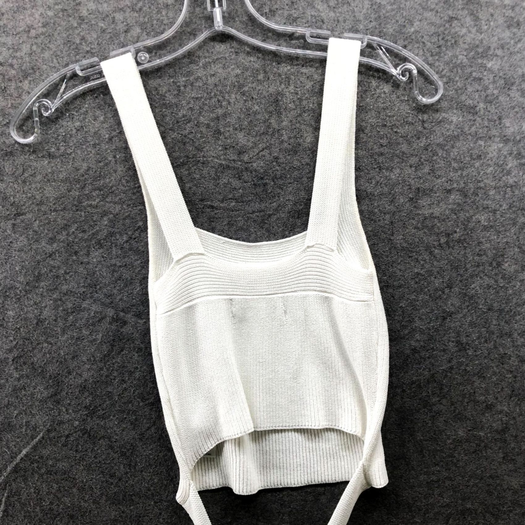 Urban Outfitters VINTAGE Urban Outfitters Knit Square Neck Tank Top Womens XS White Tie Around Waist Size XS / US 0-2 / IT 36-38 - 2 Thumbnail