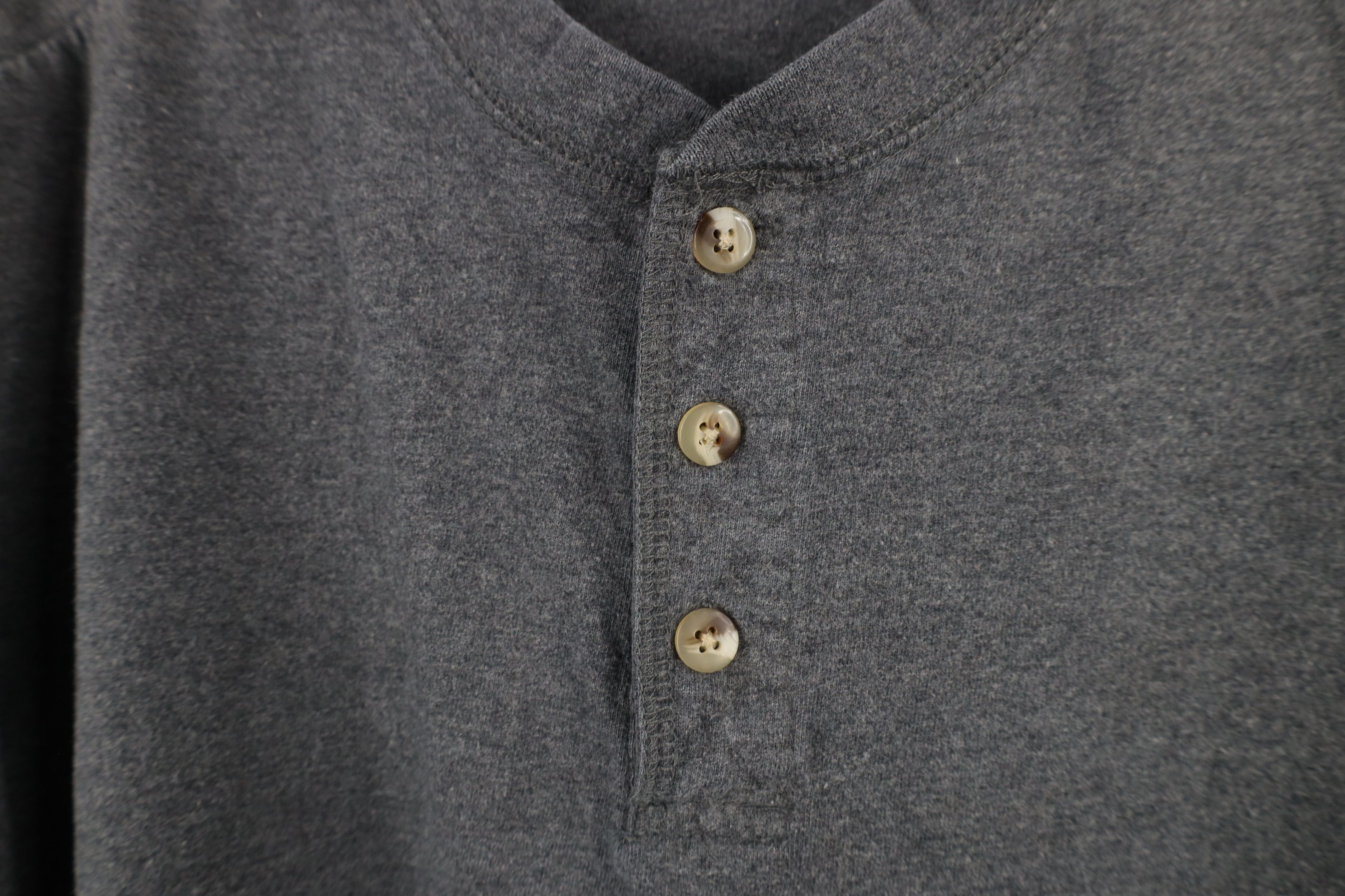 Vintage Vintage 90s Streetwear Blank Long Sleeve Henley T-Shirt Gray Size US XL / EU 56 / 4 - 5 Thumbnail