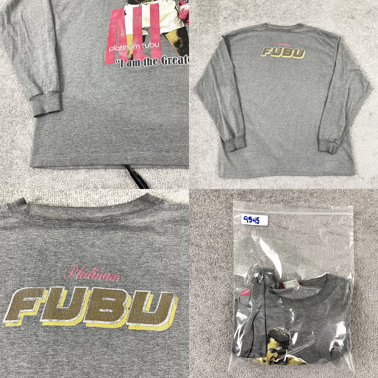 Fubu VINTAGE PLATINUM FUBU Shirt Mens XL Gray Muhammad Ali Graphic Skater Retro 90s Mens Clothing Size US XL / EU 56 / 4 - 8 Thumbnail
