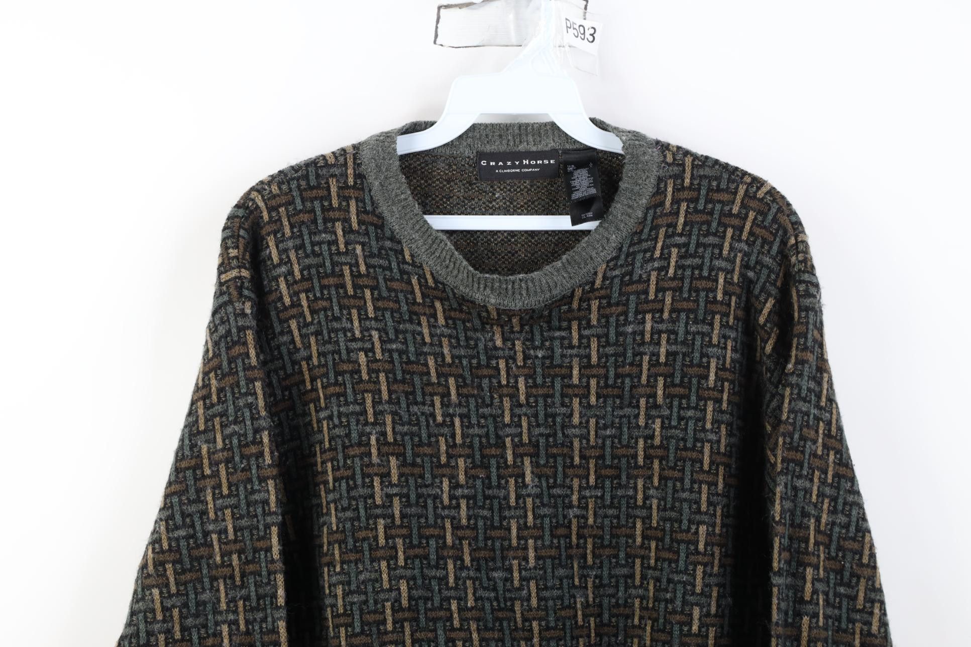 Vintage Vintage 90s Coogi Style Earth Tone Knit Crewneck Sweater Size US L / EU 52-54 / 3 - 2 Thumbnail