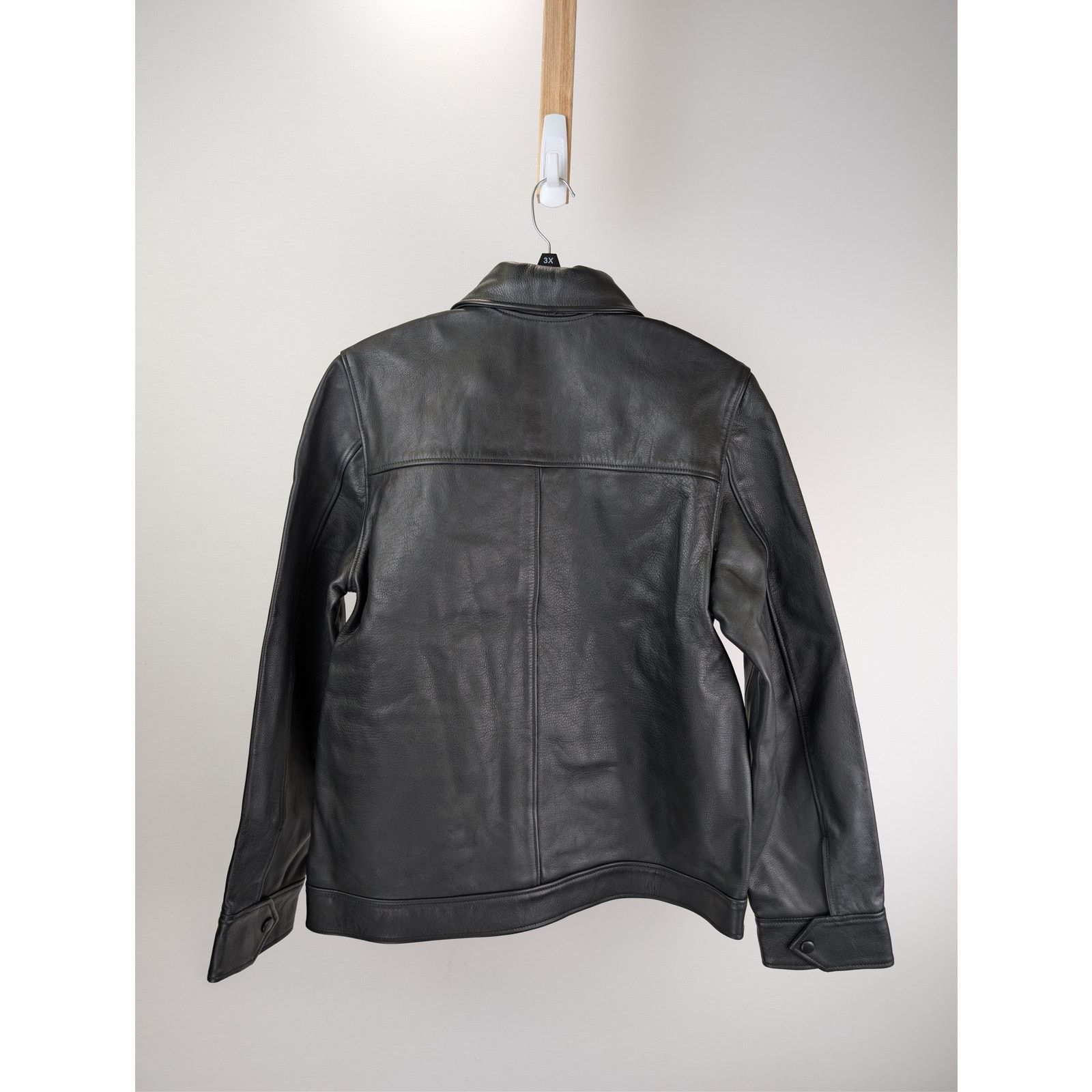 Officine Generale o1rshd1 Dafoe Bomber Grained Leather Jacket in Black Size US M / EU 48-50 / 2 - 18 Thumbnail