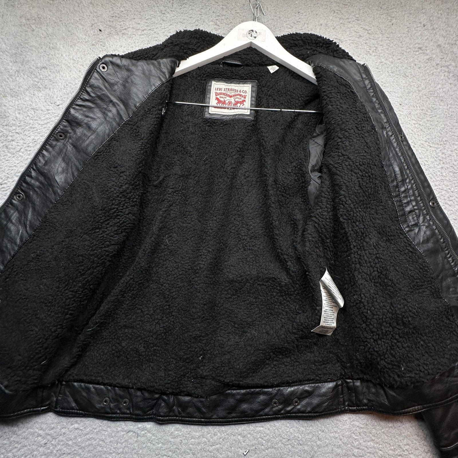 Levi's Levis Mens Faux Leather Sherpa Lined Trucker Jacket Small Size US S / EU 44-46 / 1 - 7 Thumbnail