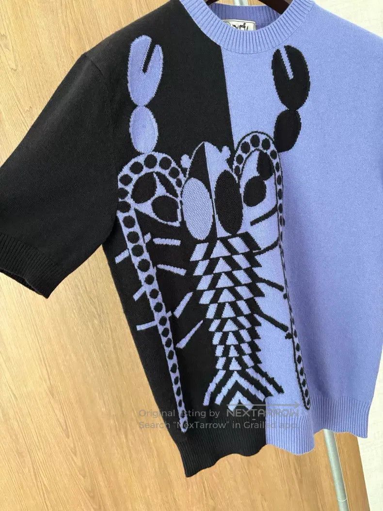 Hermes Hermes Men's Show Version Contrast Cashmere Short Sleeve K Size US M / EU 48-50 / 2 - 6 Thumbnail
