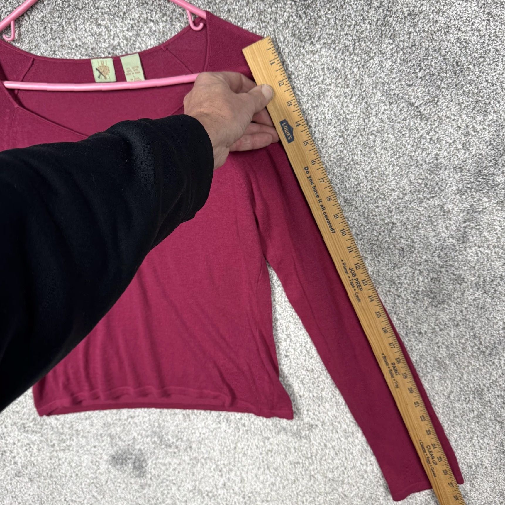 Vintage Y2K Romantic Knit Top L Fuchsia Ruched Vamp Femme Dainty Valentines Day Size L / US 10 / IT 46 - 3 Thumbnail