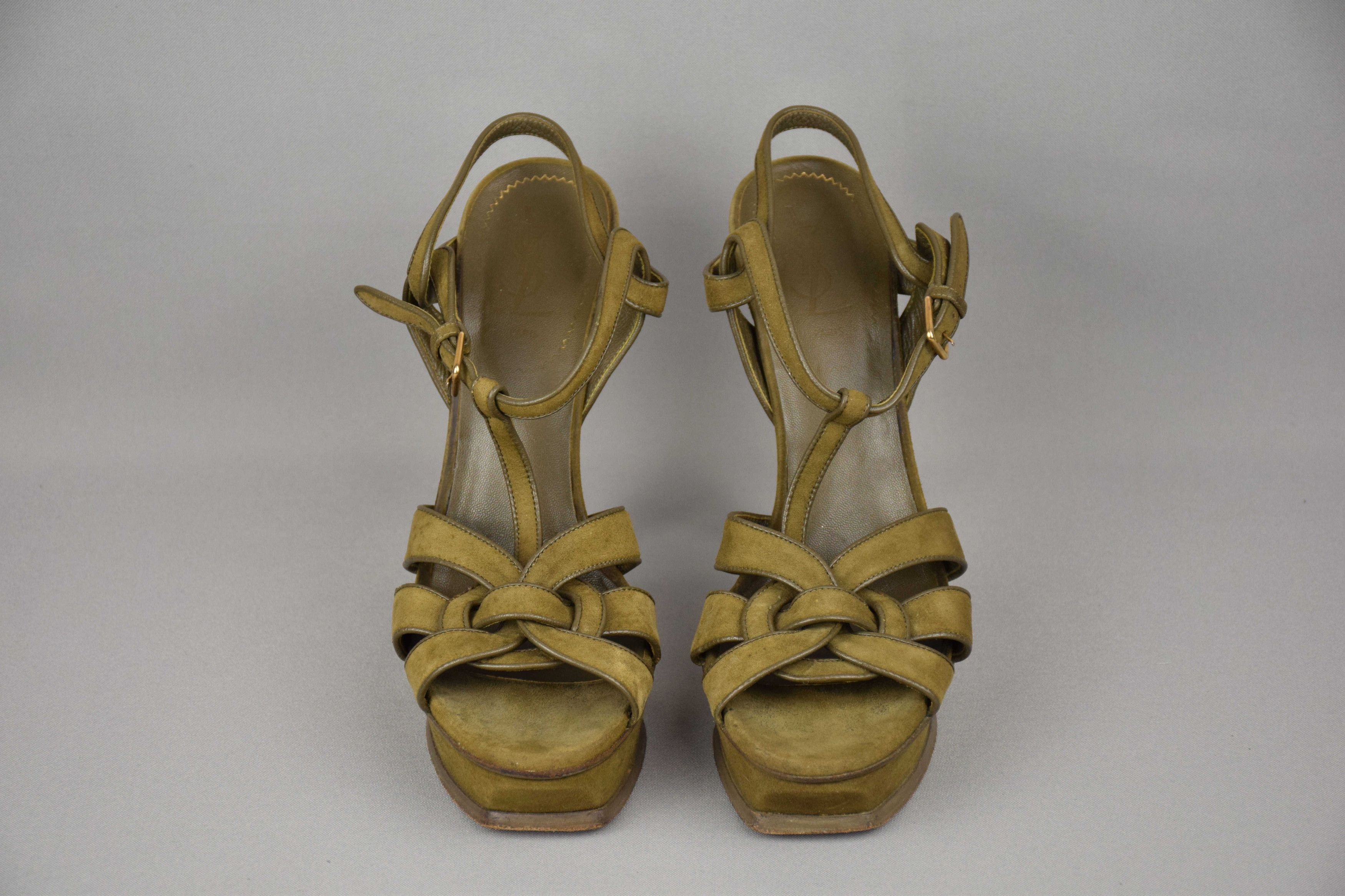 Saint Laurent Paris × Yves Saint Laurent YSL Yves Saint Laurent Tribute Sandals US 8 UK 6 EU 39 Size US 8 / IT 38 - 3 Thumbnail