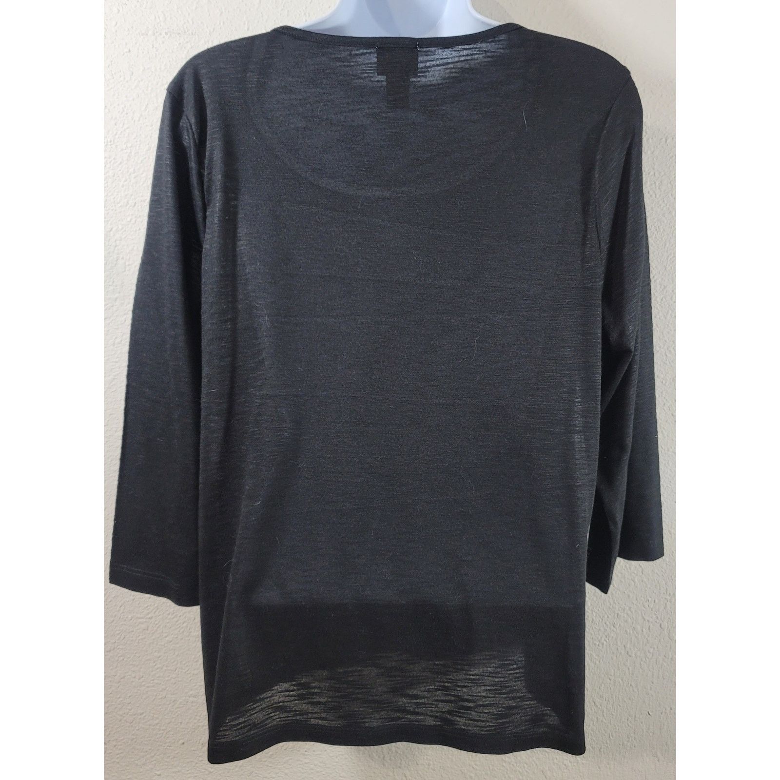 Chicos Chico's Black Gray Animal Print Beading Top 1 Medium NWOT Size M / US 6-8 / IT 42-44 - 3 Thumbnail