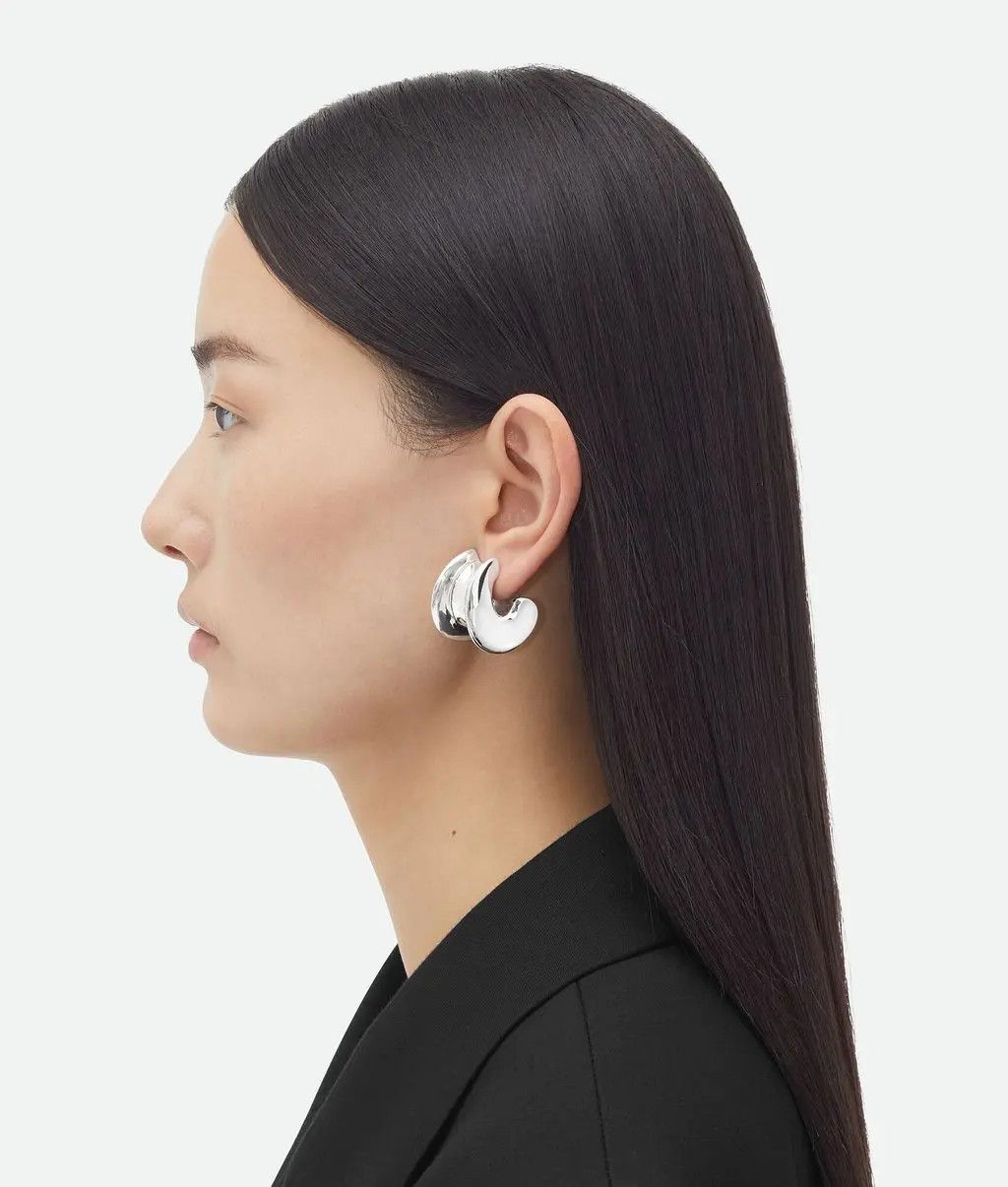 Bottega Veneta o1w1db10525 Size: OS / Large H Beam Earrings in Silver Size ONE SIZE - 3 Thumbnail