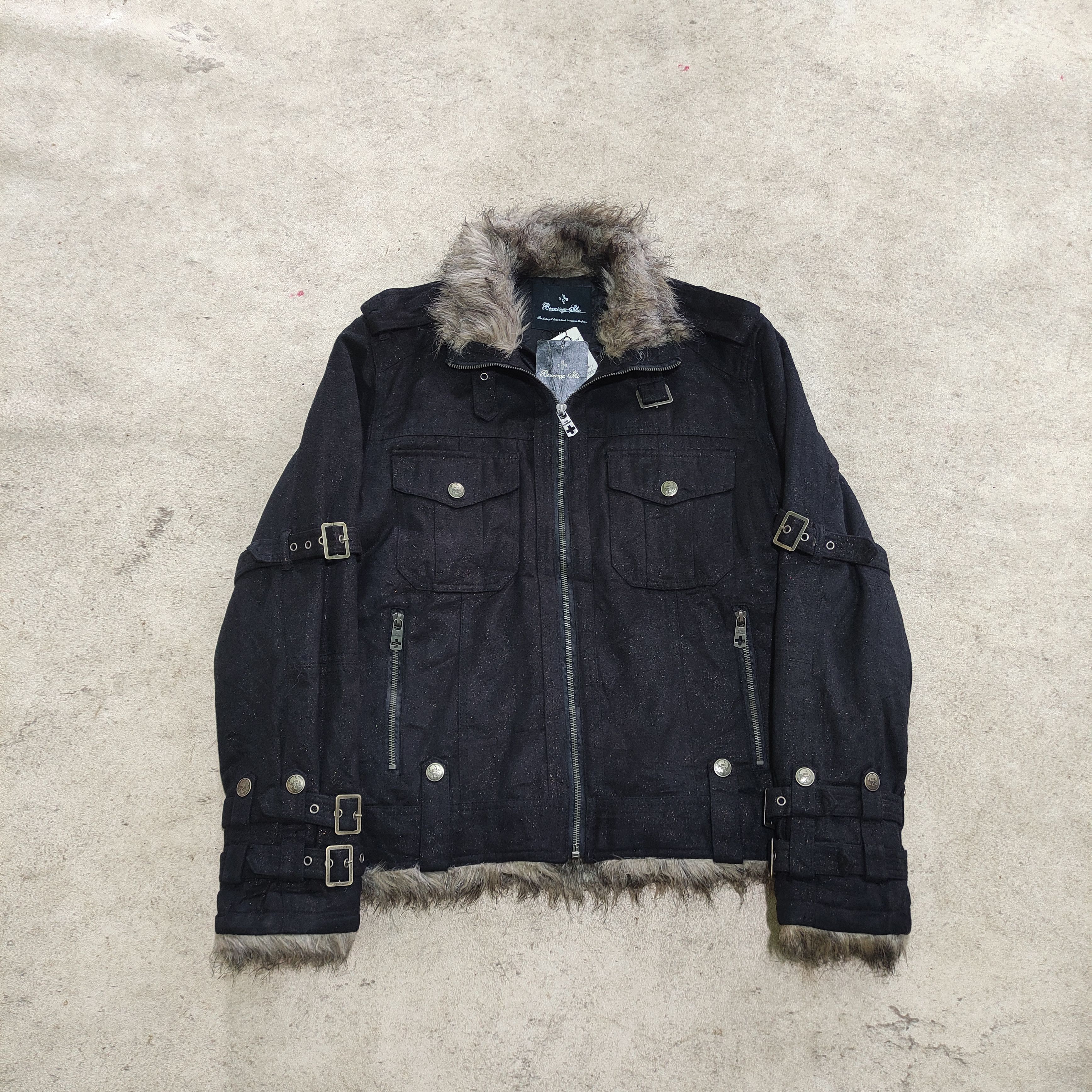 ジャケット・アウター Tornadomart Black fur Jacket archive 00s Tornado Mart Tornado Mart Fur Down Jacket | Grailed