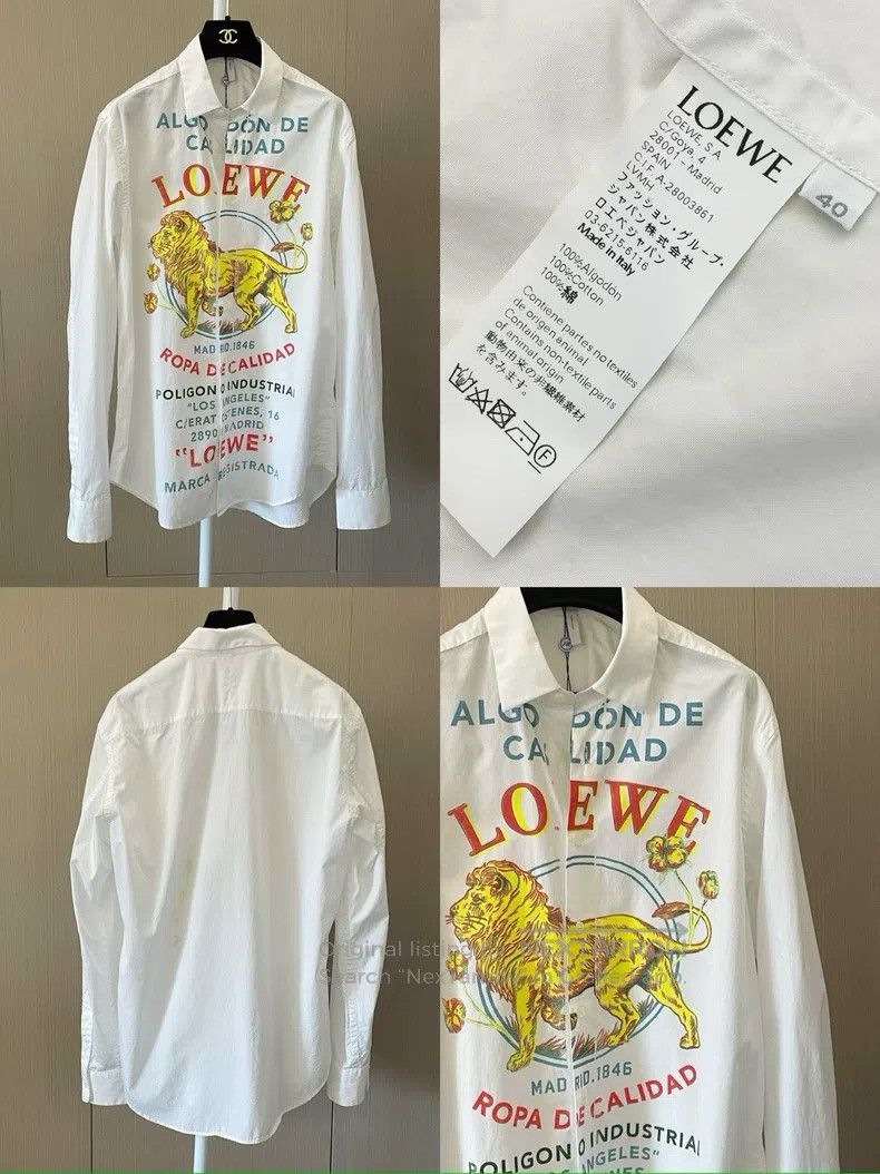 Loewe Loewe Men's Lion Printed Shirt Size US XXS / EU 40 - 7 Thumbnail