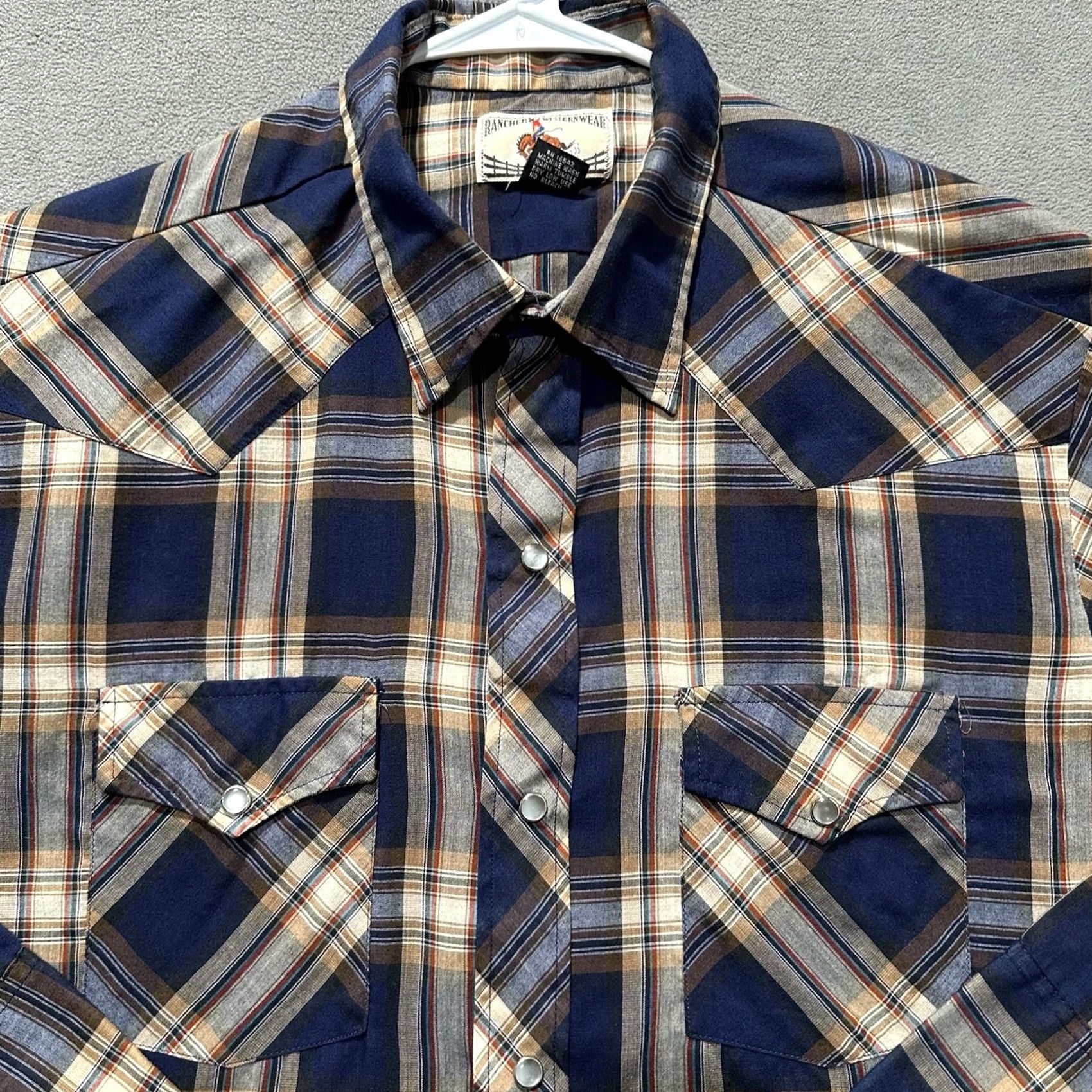 Vintage VINTAGE Rancher Western Wear Shirt Mens 1X Long Sleeve Blue USA Western Size US XL / EU 56 / 4 - 3 Thumbnail