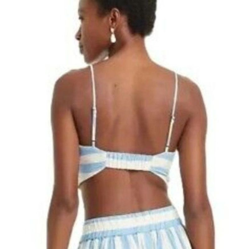 Other A New Day Blue & White Linen Bikini Top Crop Bra Tank Top L Size L / US 10 / IT 46 - 2 Thumbnail