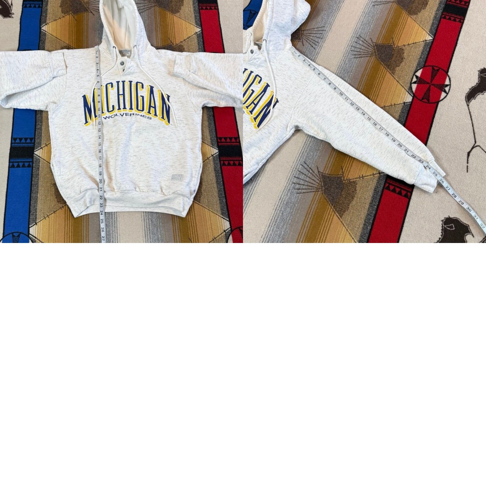 Vintage VINTAGE 90s University Of Michigan Wolverines Hoodie Sweatshirt Women L Gray Pullover Size L / US 10 / IT 46 - 8 Thumbnail