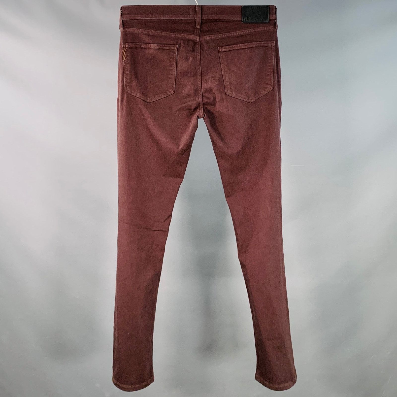 Paige PAIGE Federal Brown Rayon Cotton Slim Straight Zip Fly Pants Size US 32 / EU 48 - 2 Thumbnail
